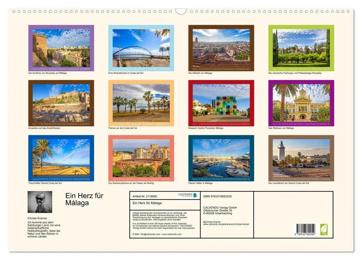 Bild: 9783516692259 | Ein Herz für Málaga (Wandkalender 2026 DIN A2 quer), CALVENDO...