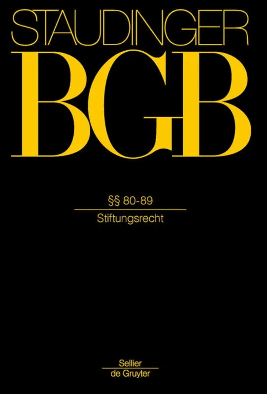 Cover: 9783805912259 | §§ 80-89 | (Juristische Personen 2 - Stiftungsrecht) | Buch | XIII