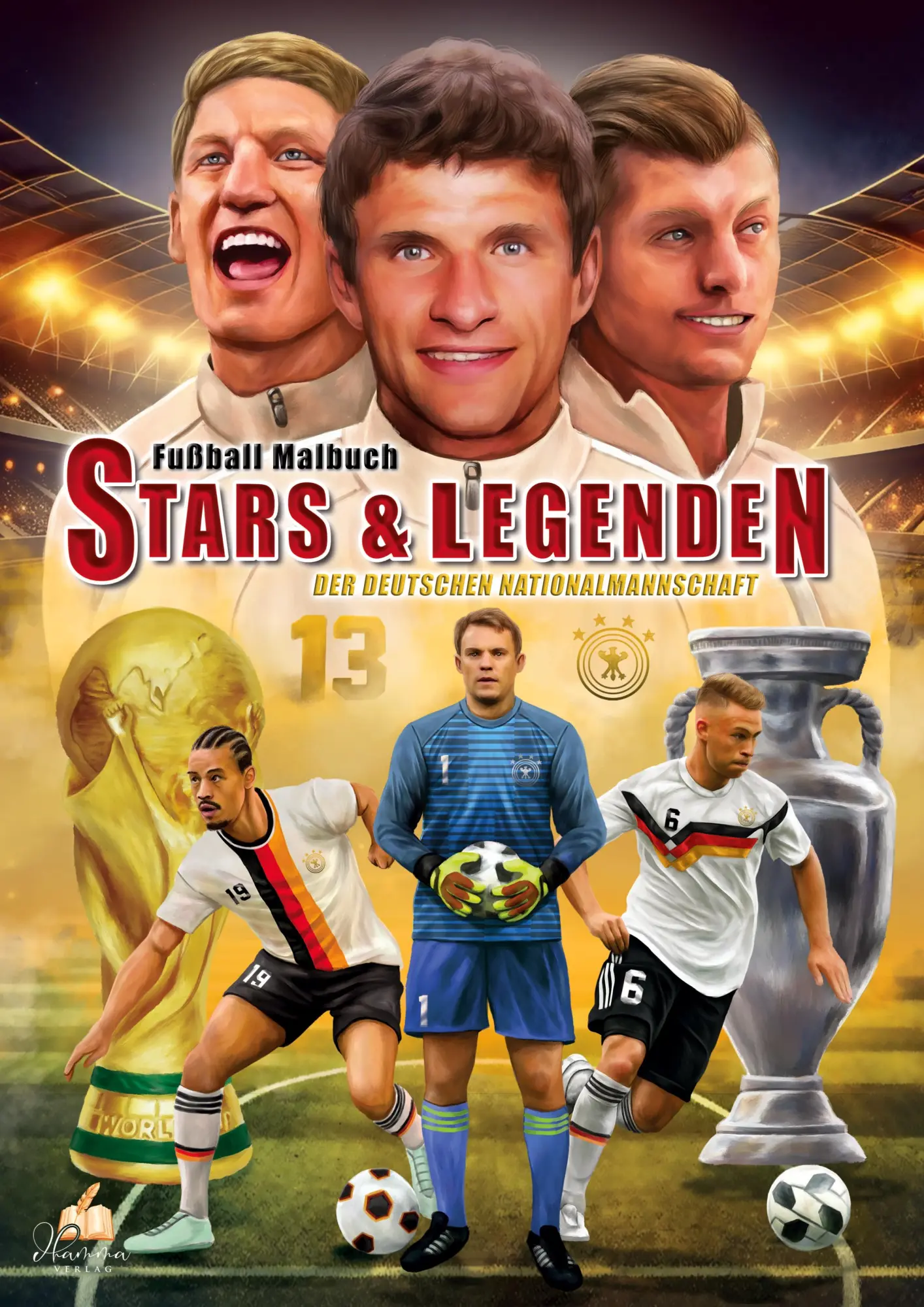 Cover: 9783986572259 | Fußball-Malbuch STARS &amp; LEGENDEN der deutschen Nationalmannschaft...