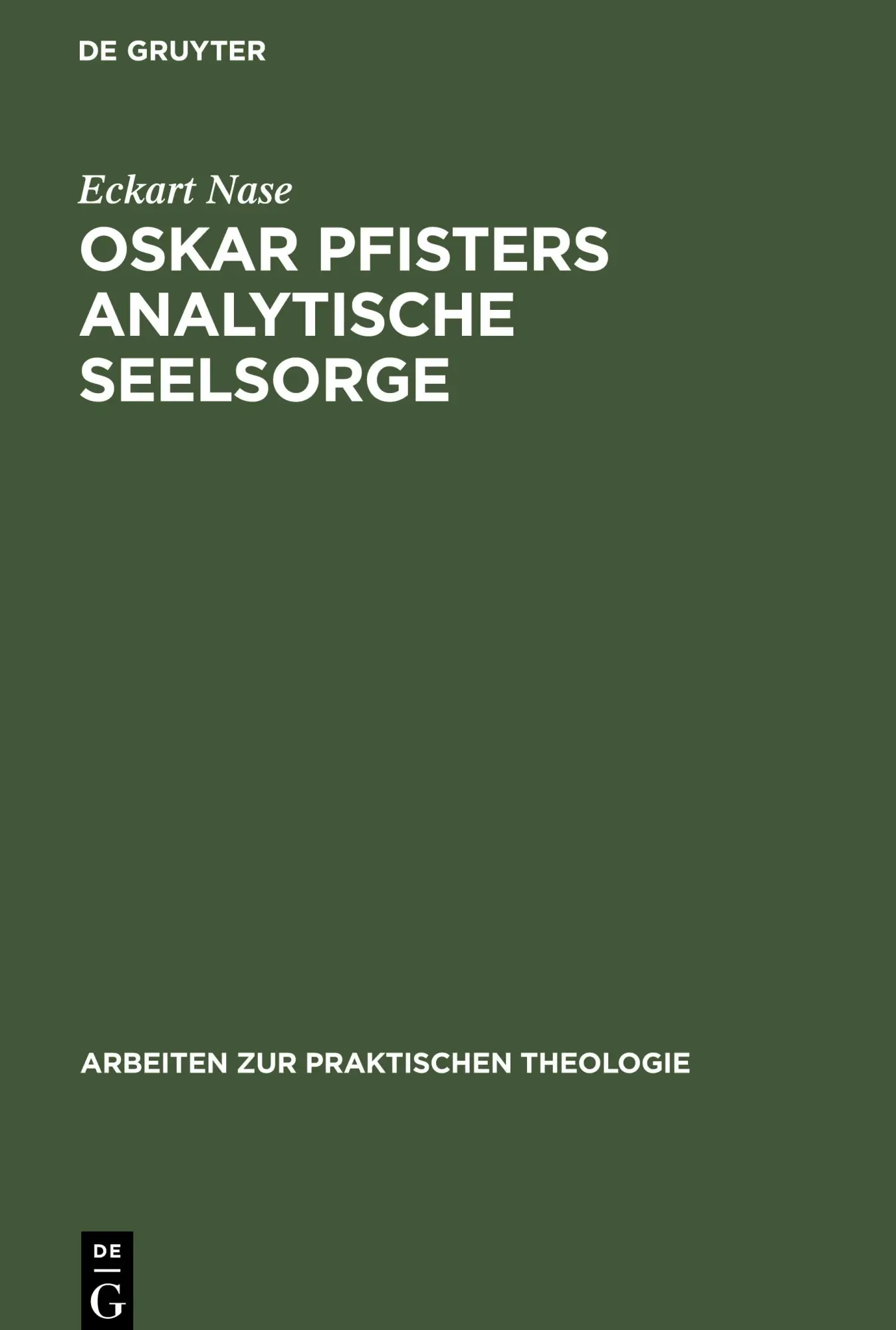 Oskar Pfisters analytische Seelsorge
