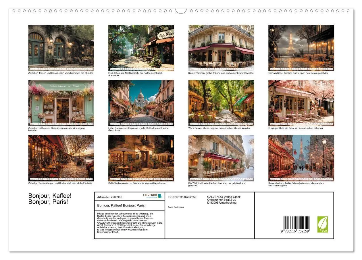 Bild: 9783516752359 | Bonjour, Kaffee! Bonjour, Paris! (hochwertiger Premium Wandkalender...