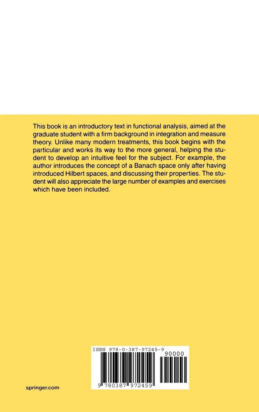 Rückseite: 9780387972459 | A Course in Functional Analysis | John B Conway | Buch | xvi | 1990