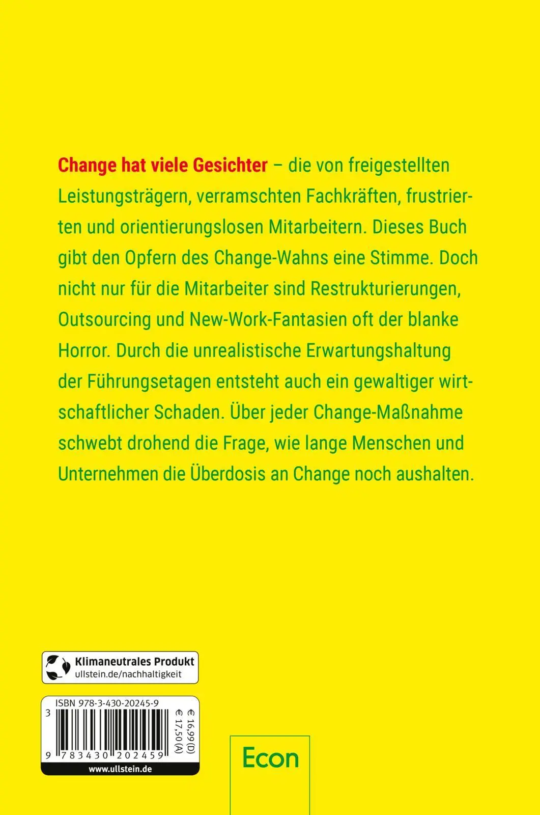 Rückseite: 9783430202459 | Change mich am Arsch | Axel Koch | Taschenbuch | 304 S. | Deutsch