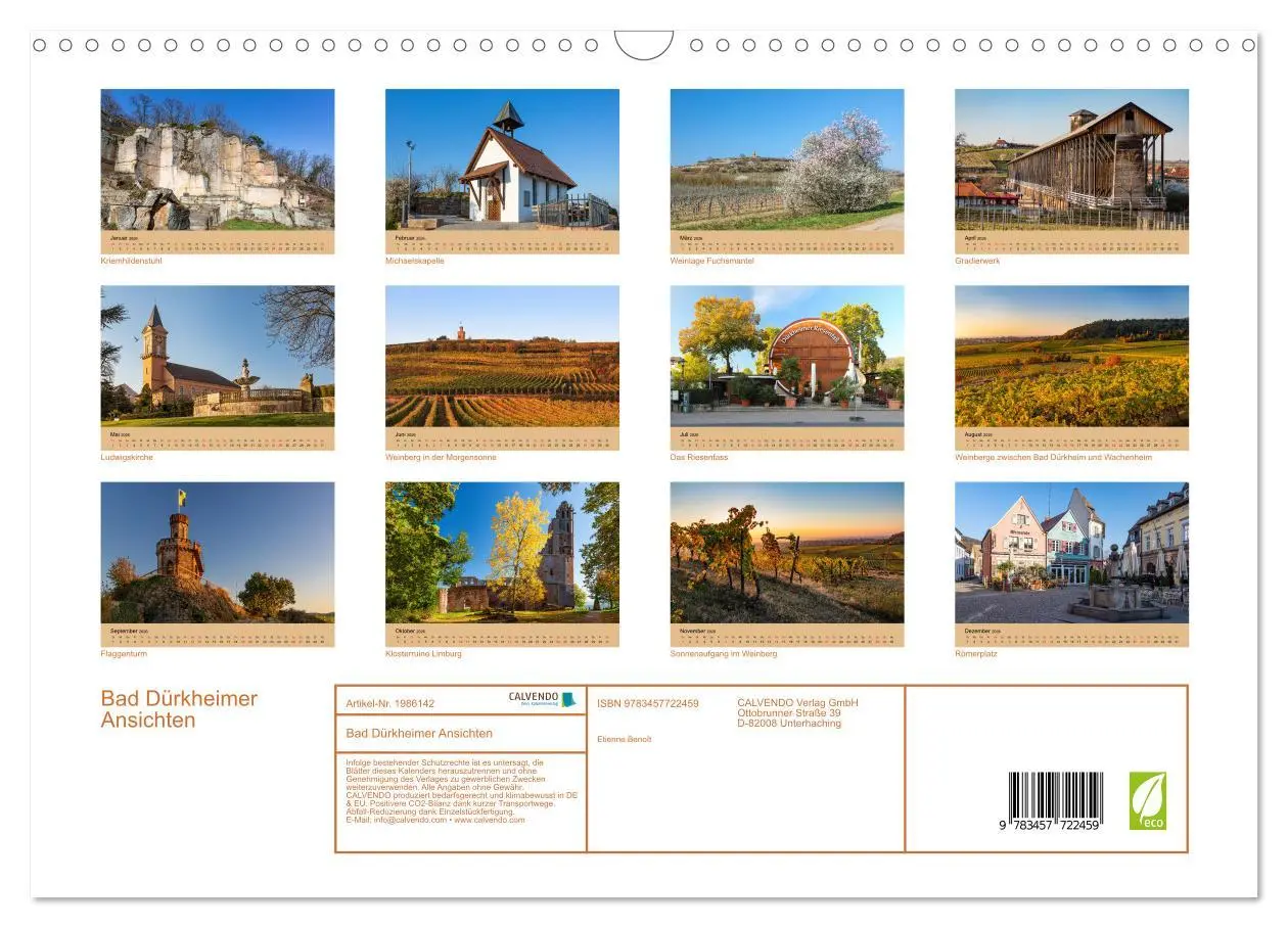 Bild: 9783457722459 | Bad Dürkheimer Ansichten (Wandkalender 2026 DIN A3 quer), CALVENDO...