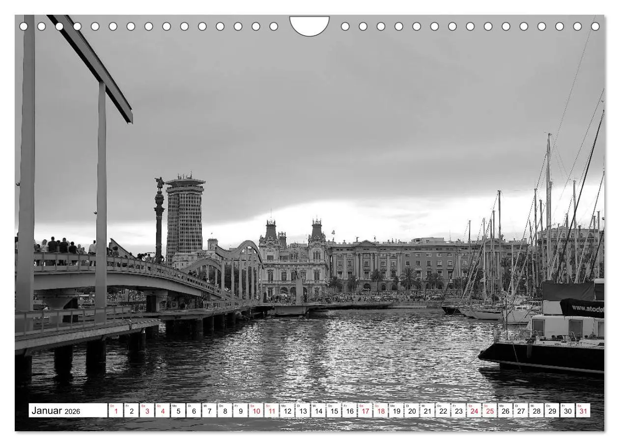 Bild: 9783516122459 | Barcelona Schwarz / Weiß Impressionen (Wandkalender 2026 DIN A4...