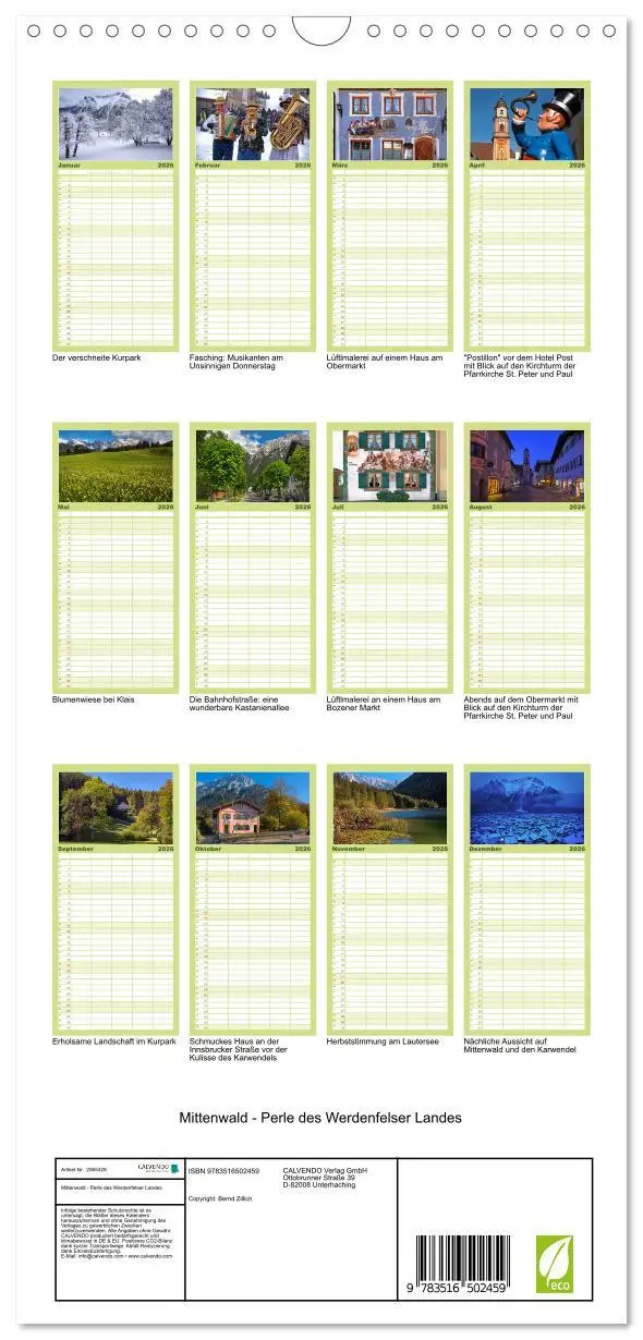 Bild: 9783516502459 | Familienplaner 2026 - Mittenwald - Perle des Werdenfelser Landes...