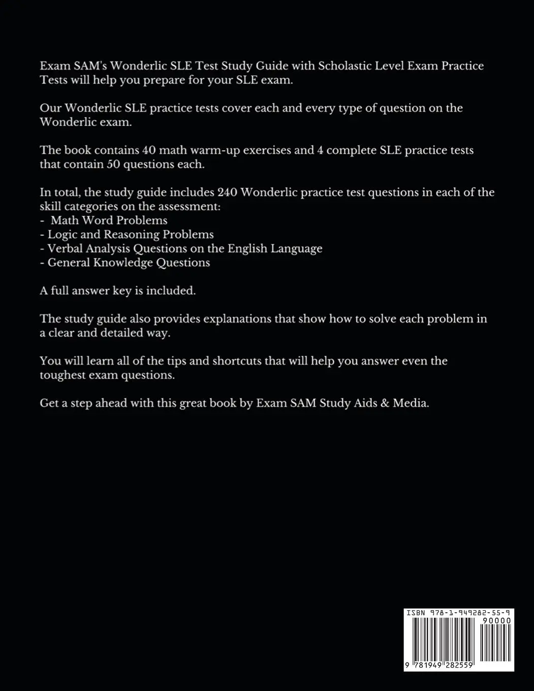 Rückseite: 9781949282559 | Wonderlic SLE Test Study Guide with Scholastic Level Exam Practice...