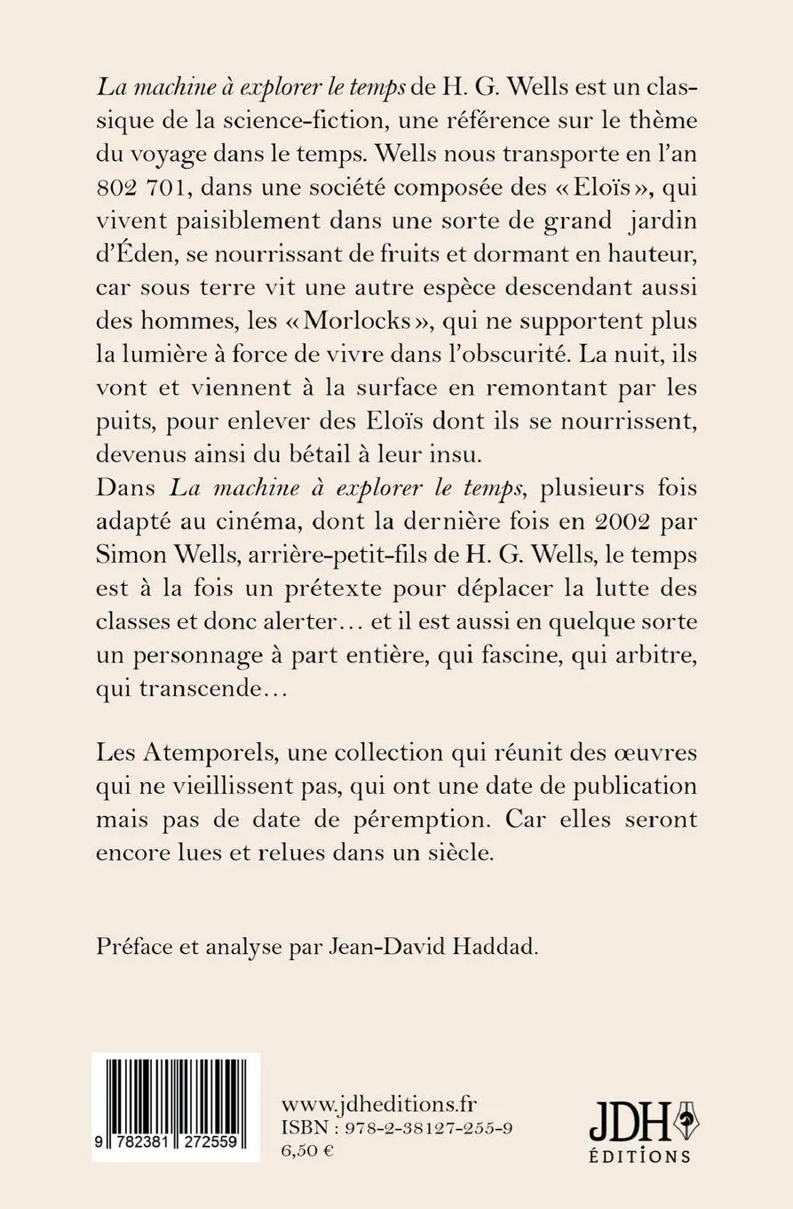 Rückseite: 9782381272559 | La machine à explorer le temps, H. G. Wells | Haddad (u. a.) | Buch
