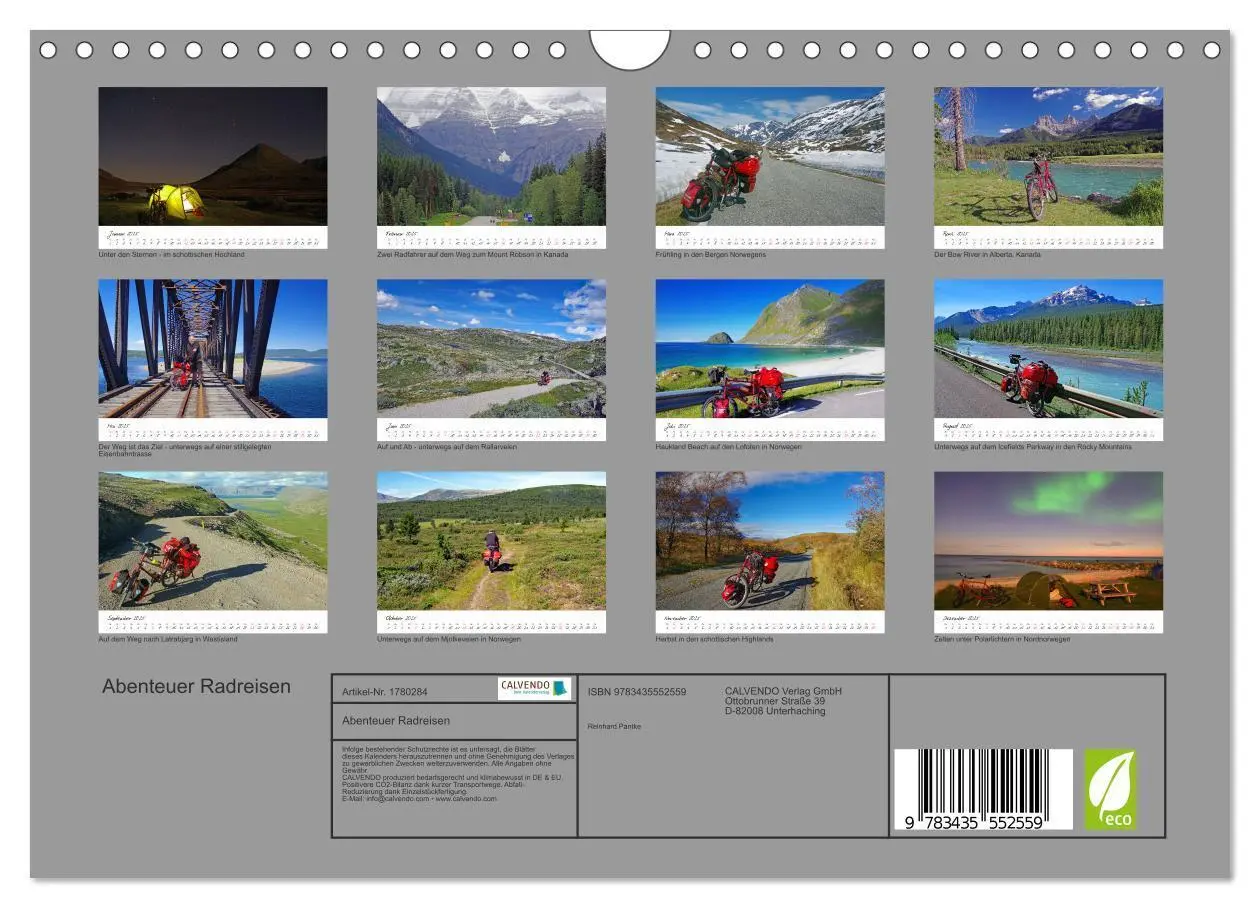 Bild: 9783435552559 | Abenteuer Radreisen (Wandkalender 2025 DIN A4 quer), CALVENDO...