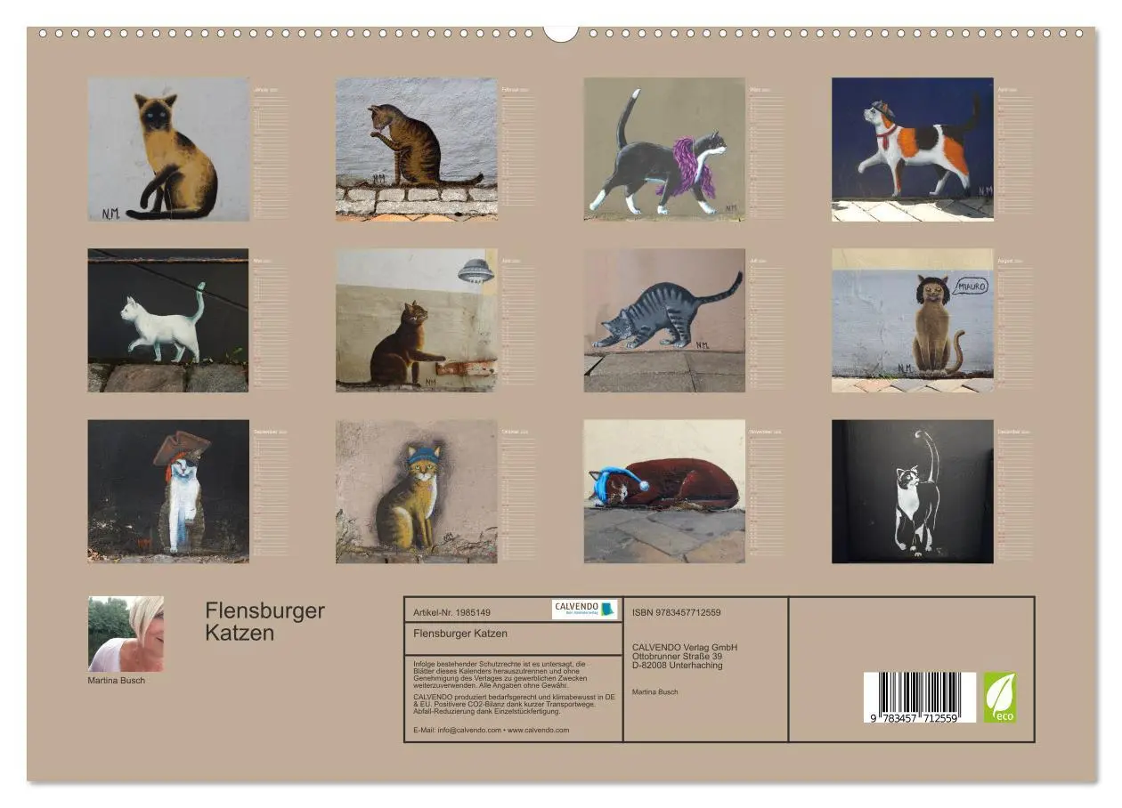 Bild: 9783457712559 | Flensburger Katzen (hochwertiger Premium Wandkalender 2026 DIN A2...