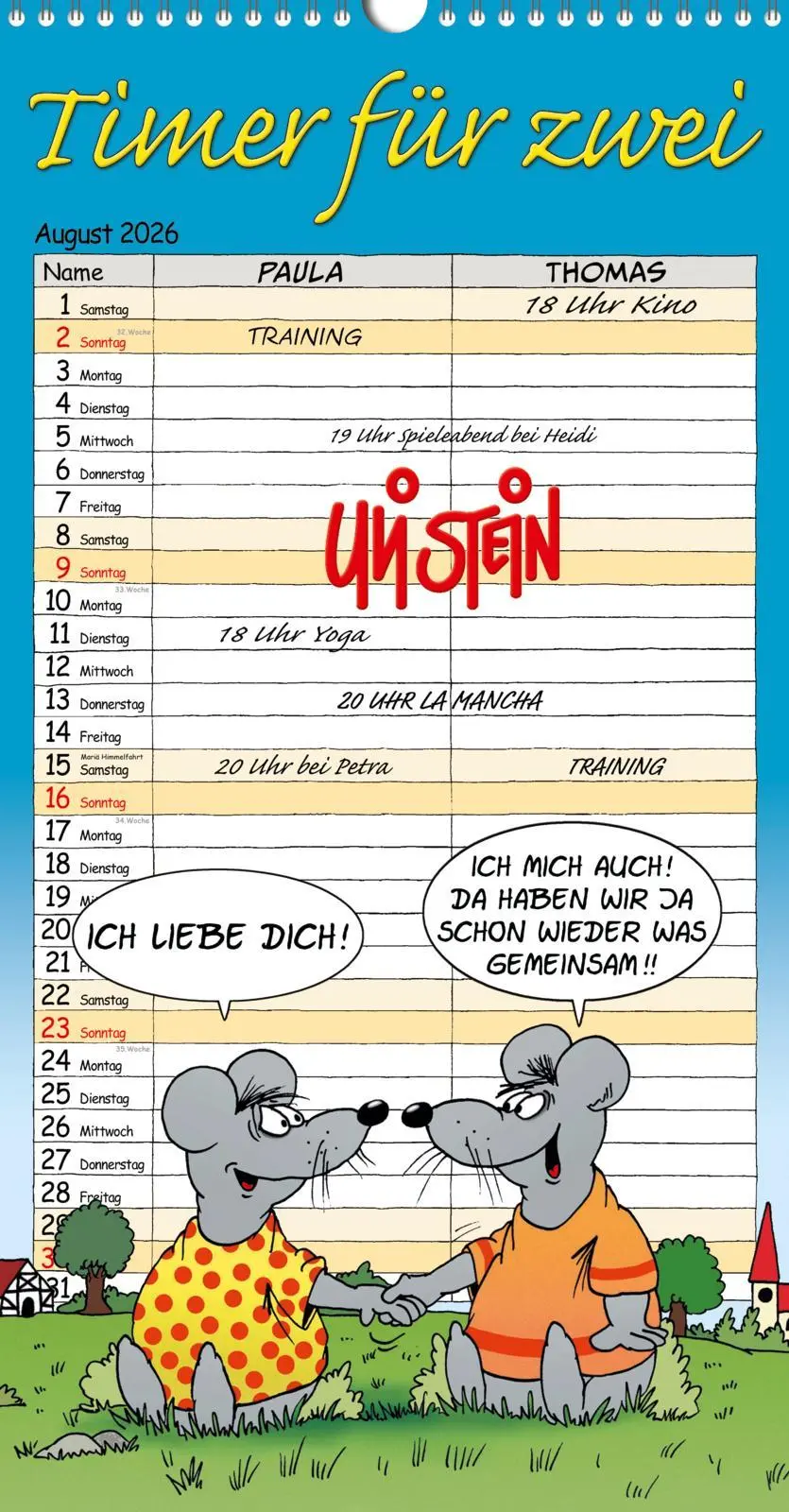 Cover: 9783830322559 | Uli Stein Timer für zwei 2026: Monatskalender für die Wand | Uli Stein