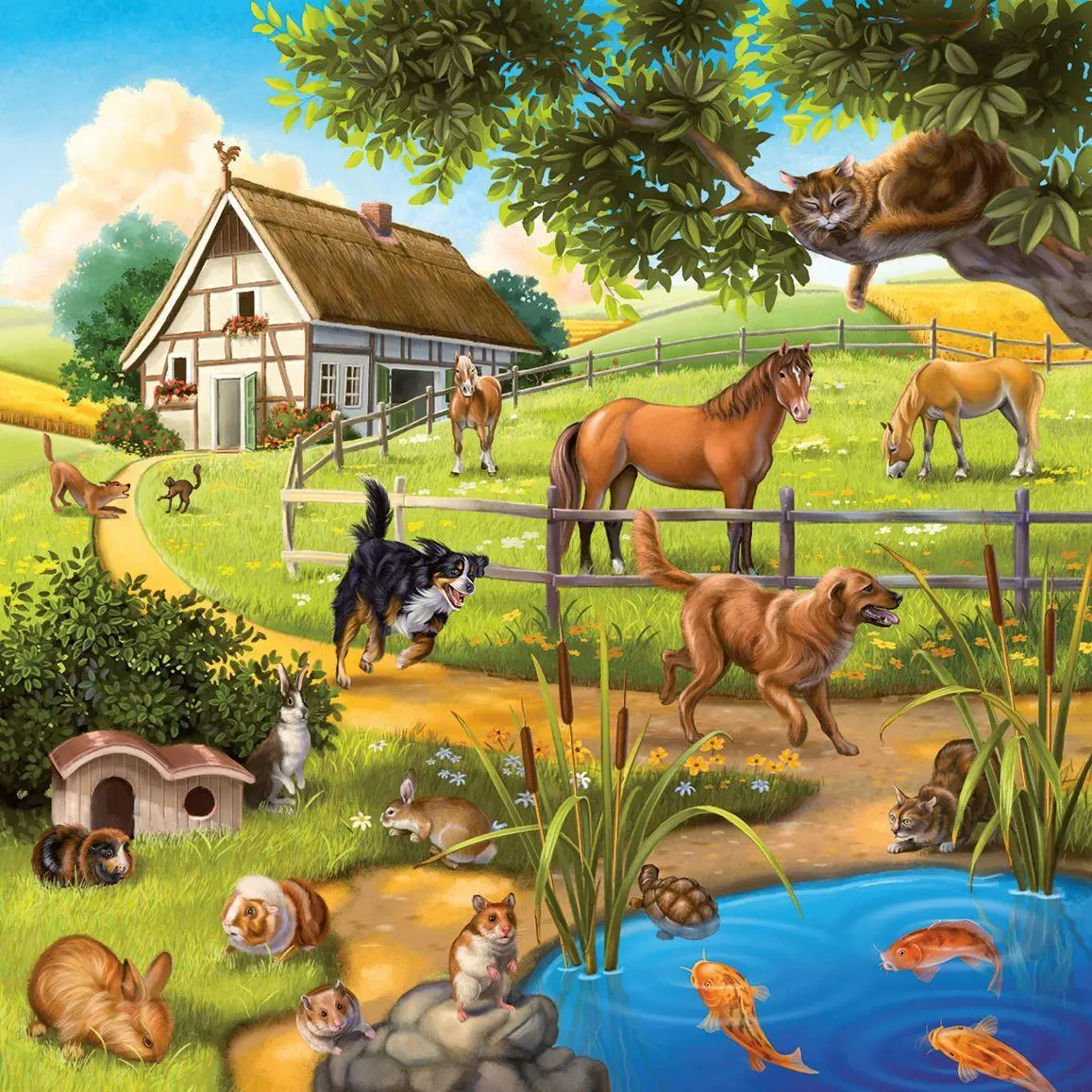 Bild: 4005556092659 | Wald-/Zoo-/Haustiere. Puzzle 3 X 49 Teile | Spiel | 09265 | Englisch