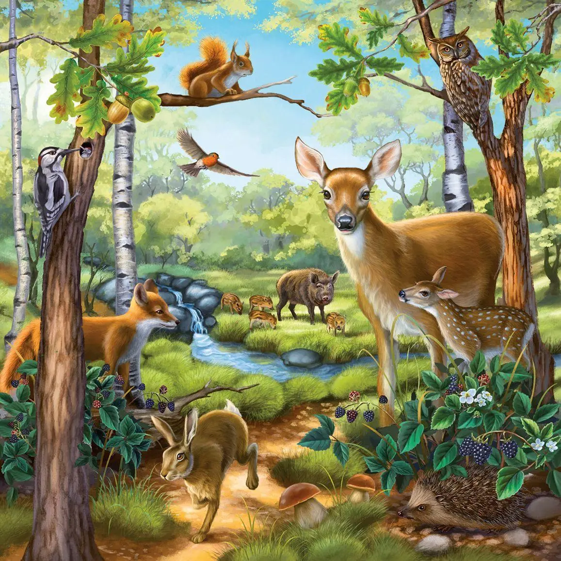 Bild: 4005556092659 | Wald-/Zoo-/Haustiere. Puzzle 3 X 49 Teile | Spiel | 09265 | Englisch