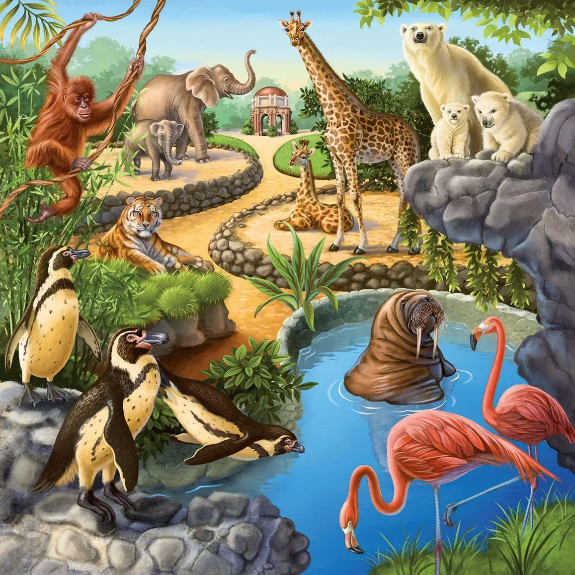 Bild: 4005556092659 | Wald-/Zoo-/Haustiere. Puzzle 3 X 49 Teile | Spiel | 09265 | Englisch