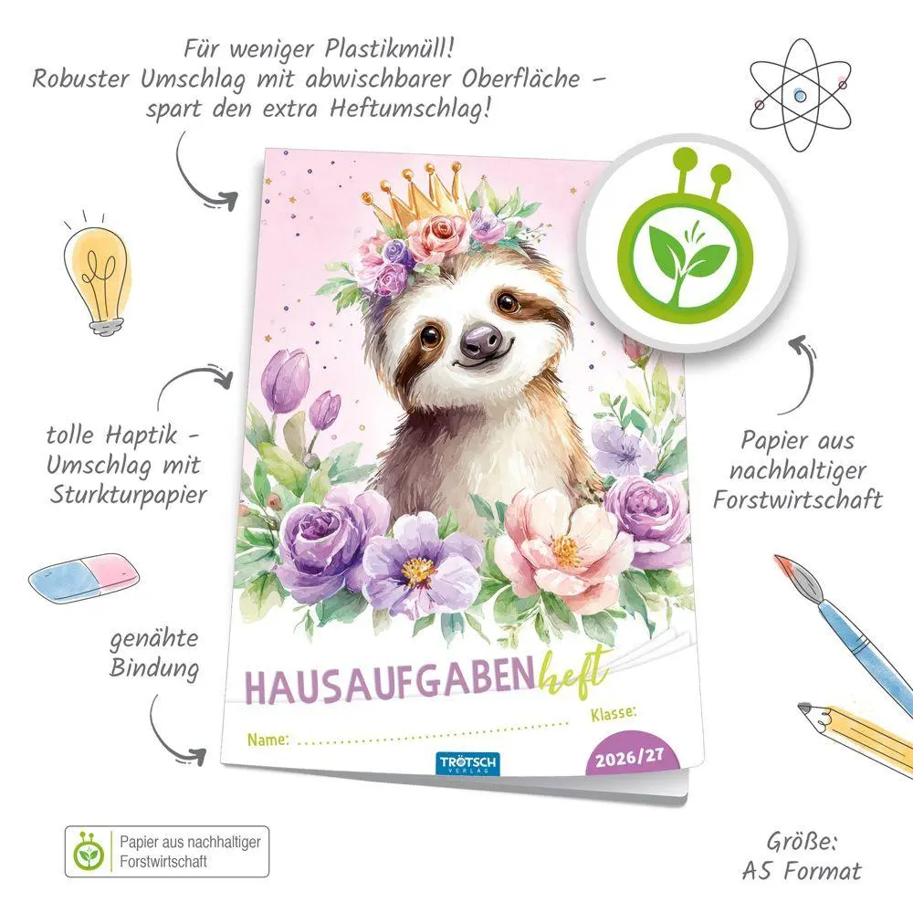Bild: 4251901512659 | TRÖTSCH - Jahresbezogenes Hausaufgabenheft Grundschule Faultier 26/27
