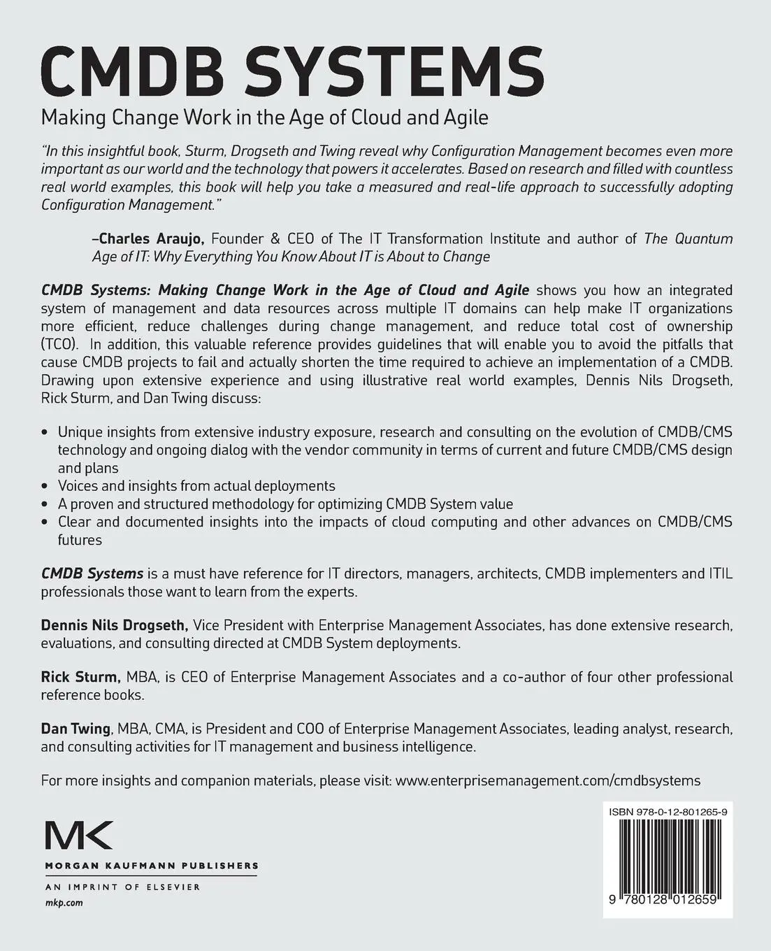 Rückseite: 9780128012659 | CMDB Systems | Making Change Work in the Age of Cloud and Agile | Buch
