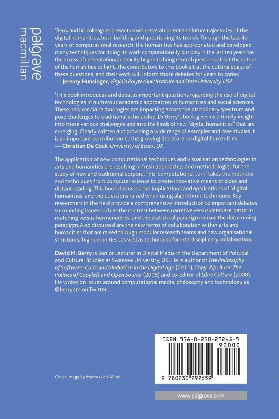 Rückseite: 9780230292659 | Understanding Digital Humanities | D. Berry | Taschenbuch | Englisch