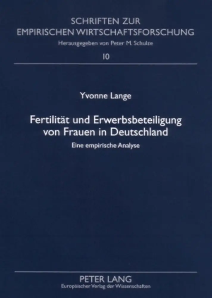 Cover: 9783631562659 | Fertilität und Erwerbsbeteiligung von Frauen in Deutschland | Lange