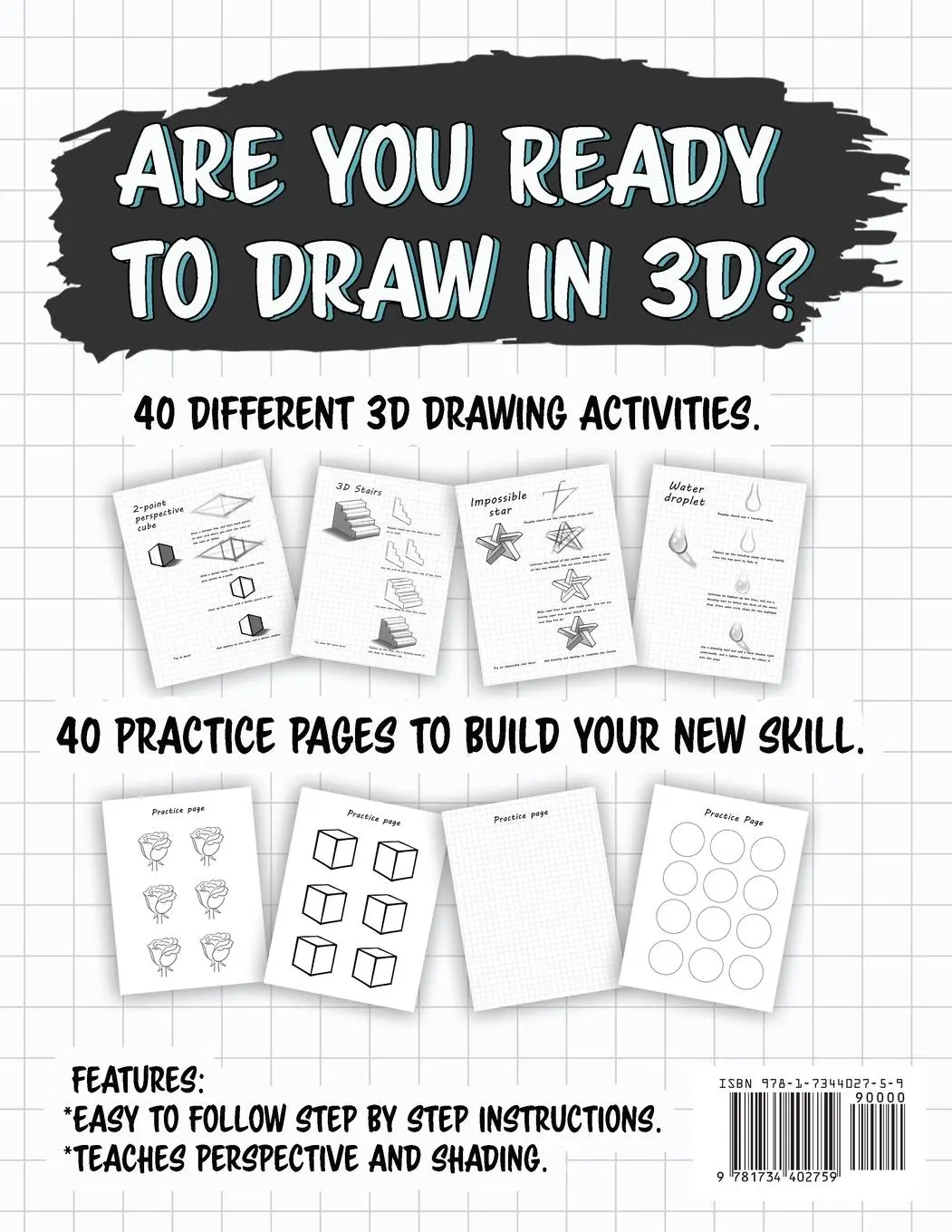 Rückseite: 9781734402759 | The Ultimate How To Draw 3D Activity Book | Taschenbuch | Englisch