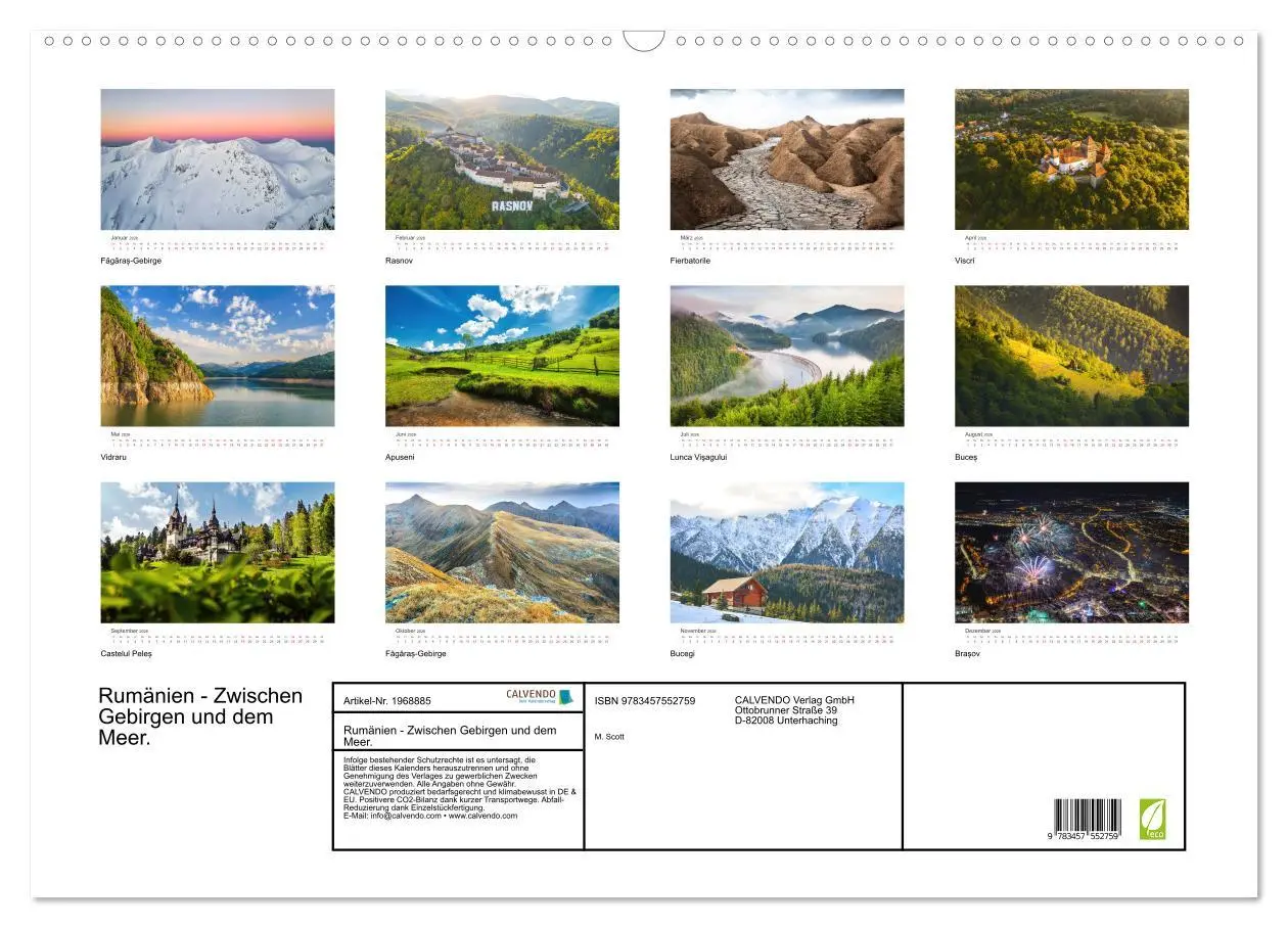 Bild: 9783457552759 | Rumänien - Zwischen Gebirgen und dem Meer. (Wandkalender 2026 DIN...