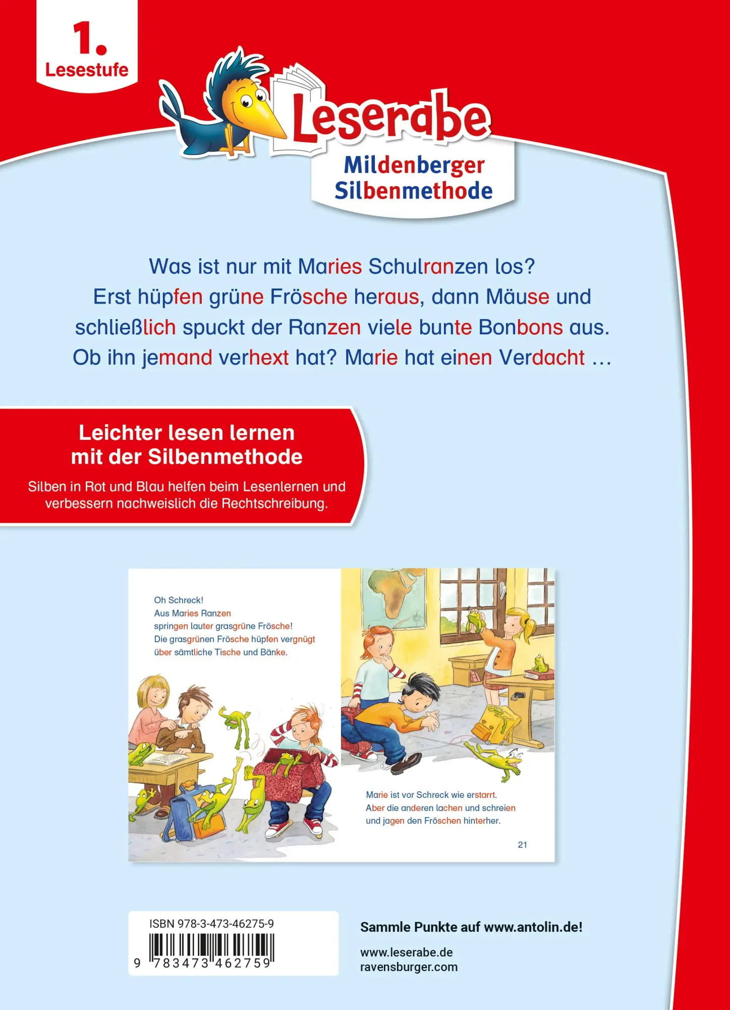 Rückseite: 9783473462759 | Leserabe - mit Mildenberger Silbenmethode - Der verhexte Schulranzen