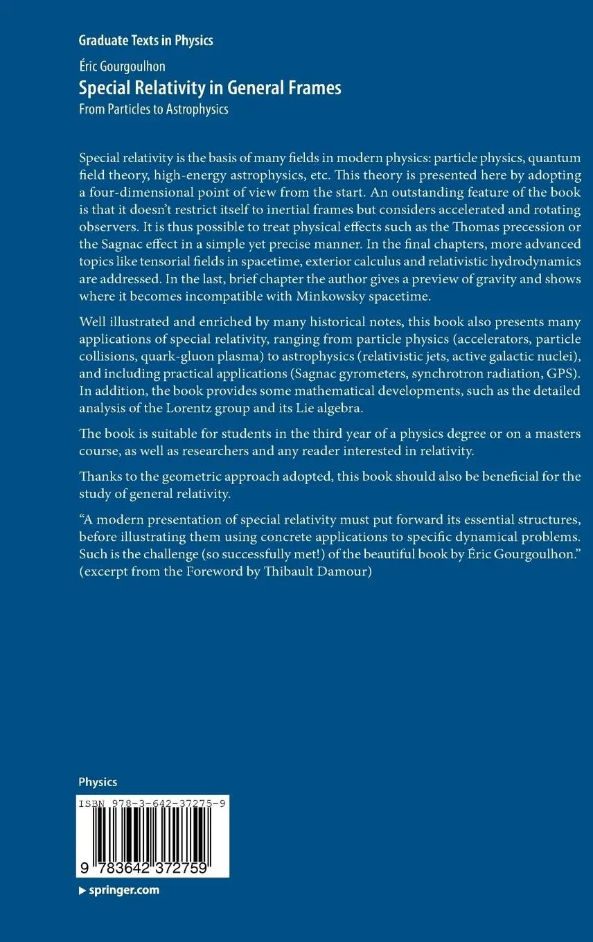 Rückseite: 9783642372759 | Special Relativity in General Frames | From Particles to Astrophysics