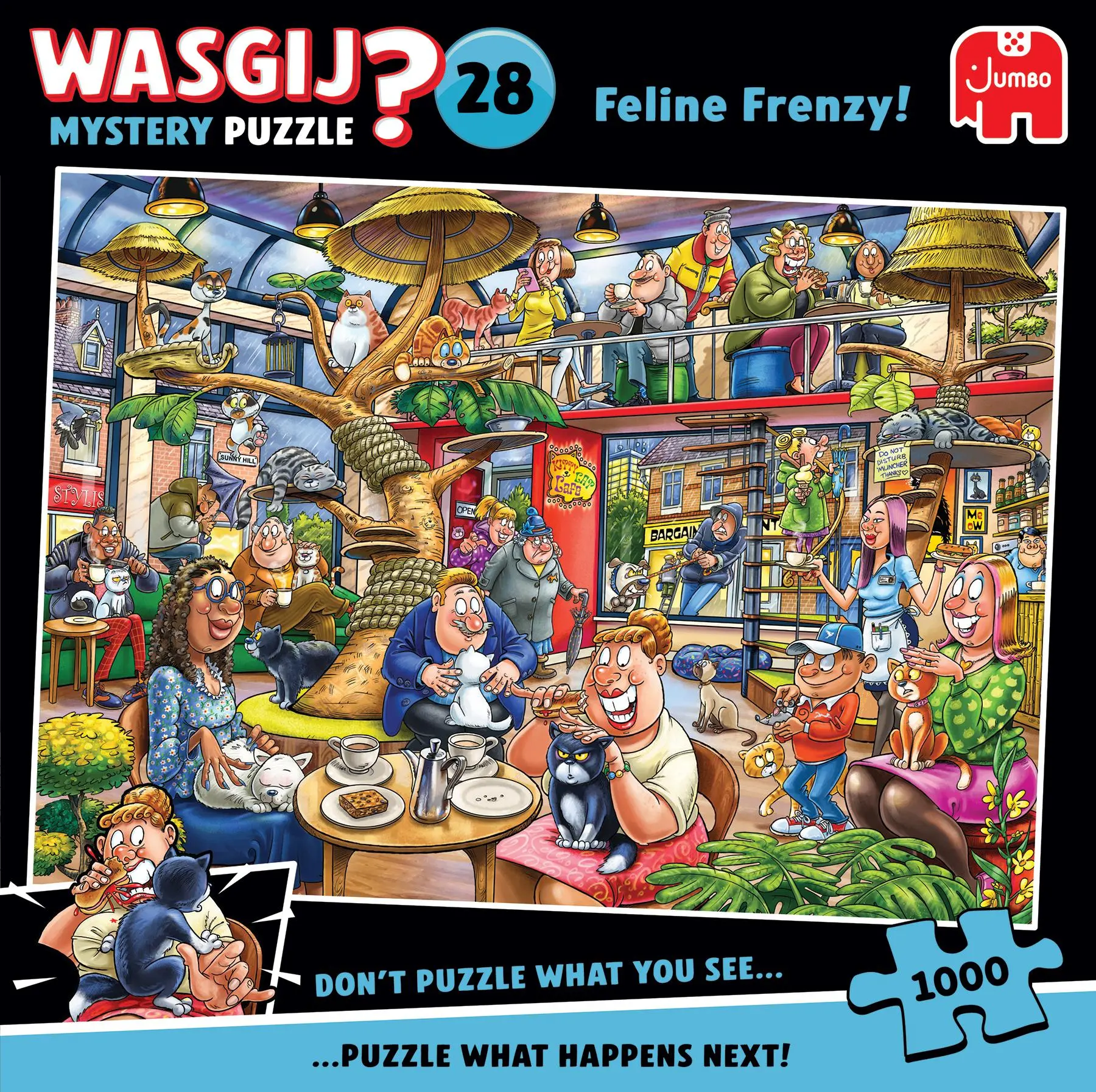 Cover: 8721017602859 | Wasgij Mystery 28 - Feline Frenzy - Puzzle 1000 Teile | Spiel | 2025