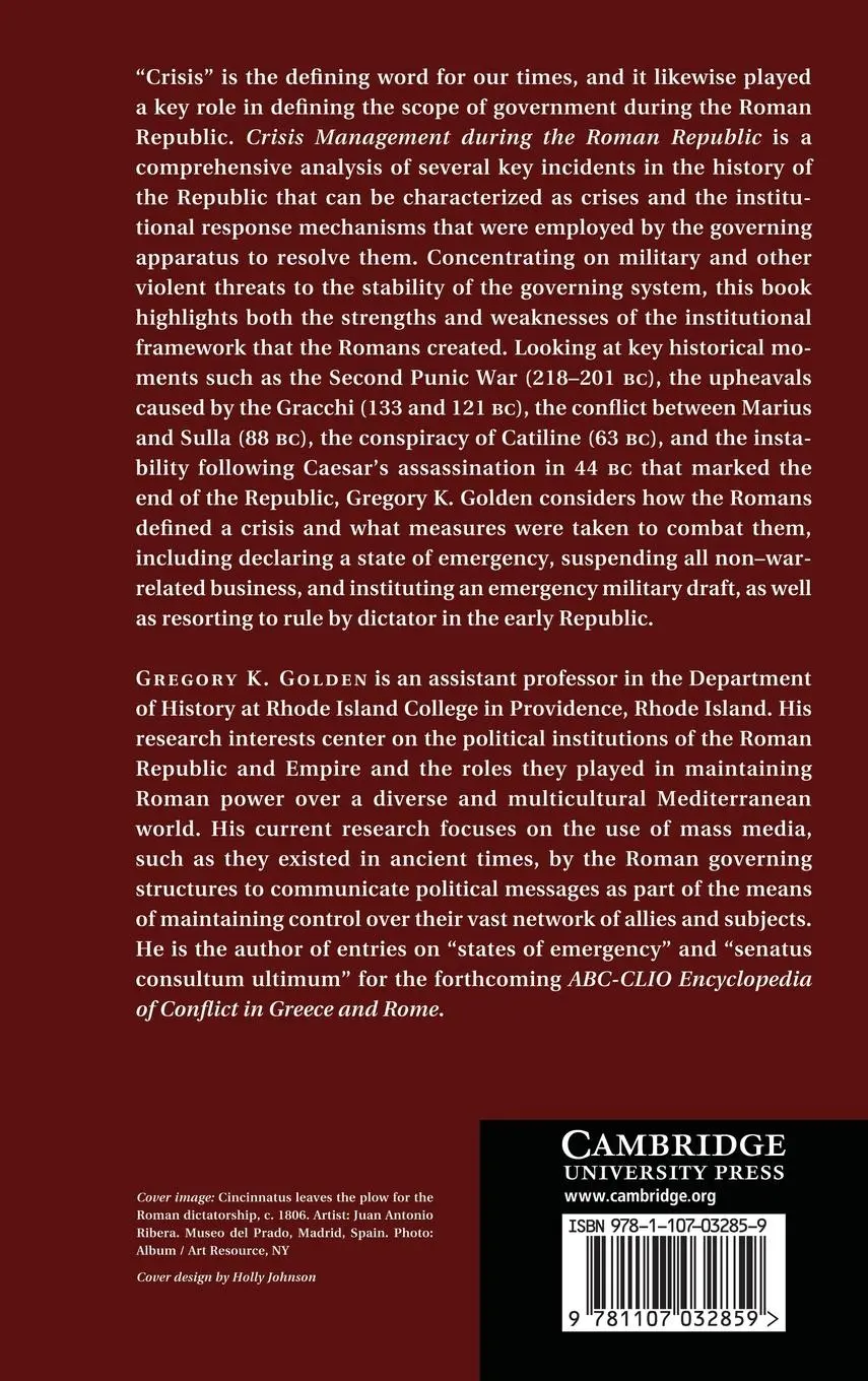Rückseite: 9781107032859 | Crisis Management During the Roman Republic | Gregory Golden | Buch