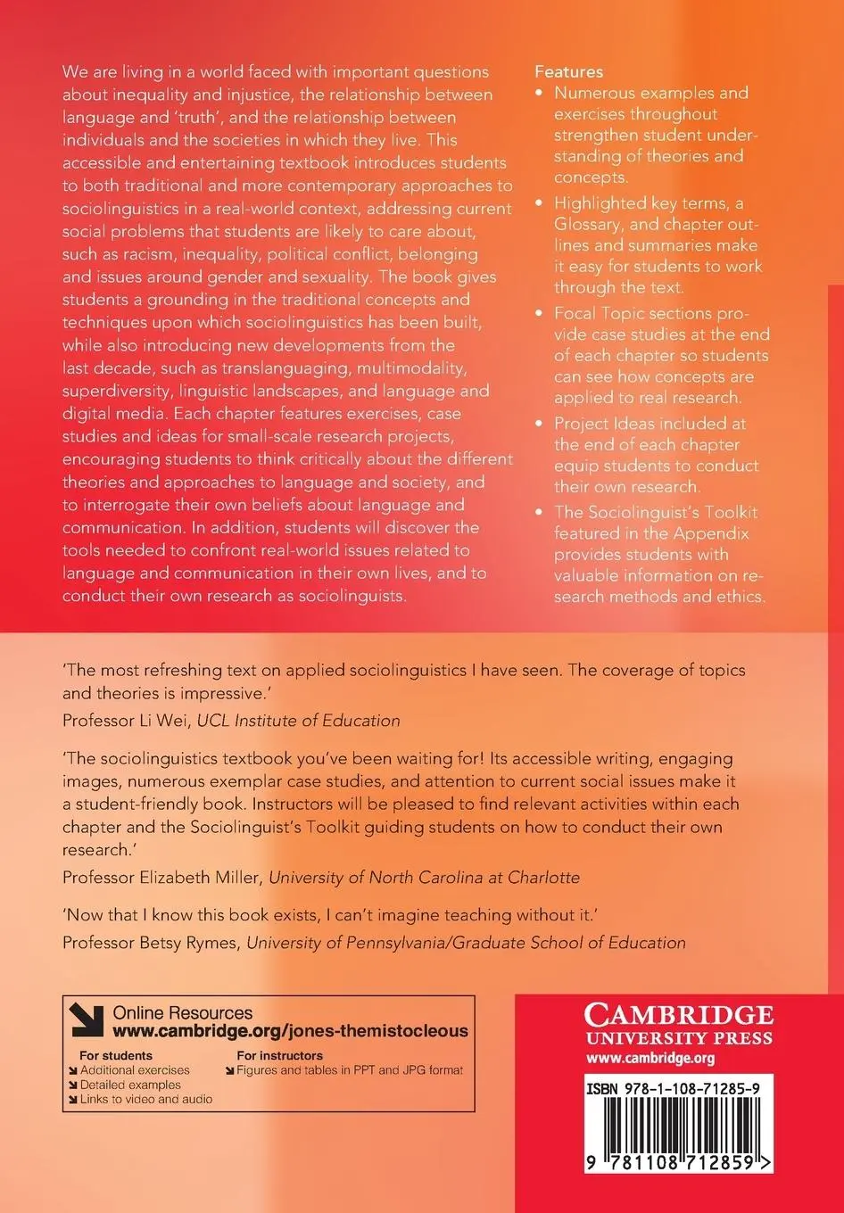 Rückseite: 9781108712859 | Introducing Language and Society | Rodney H. Jones (u. a.) | Buch