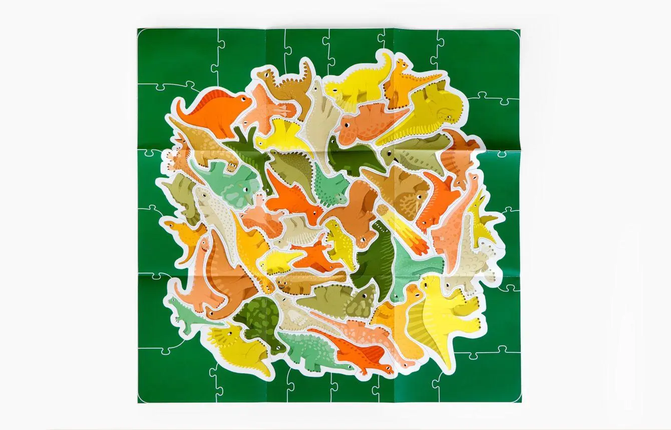 Bild: 9783962442859 | 49 Dinos und 1 Asteroid | Ein Dinoknäuel-Puzzle | Caroline Selmes