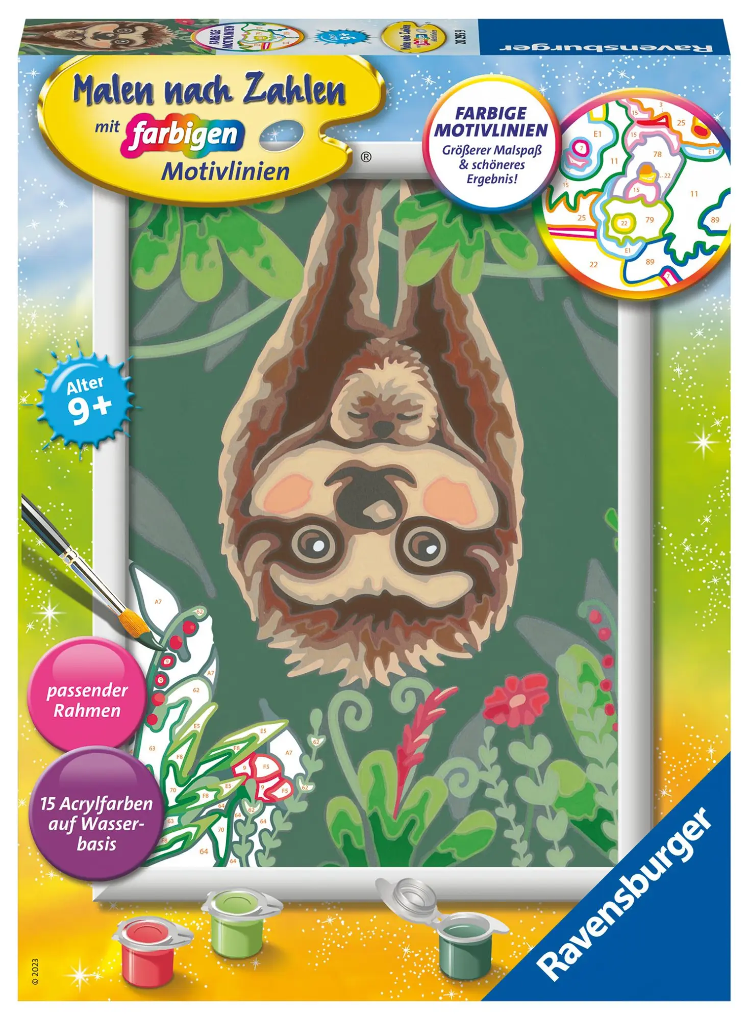 Cover: 4005556202959 | CreArt, Malen nach Zahlen Kinder - Faultier-Liebe | Spiel | 20295