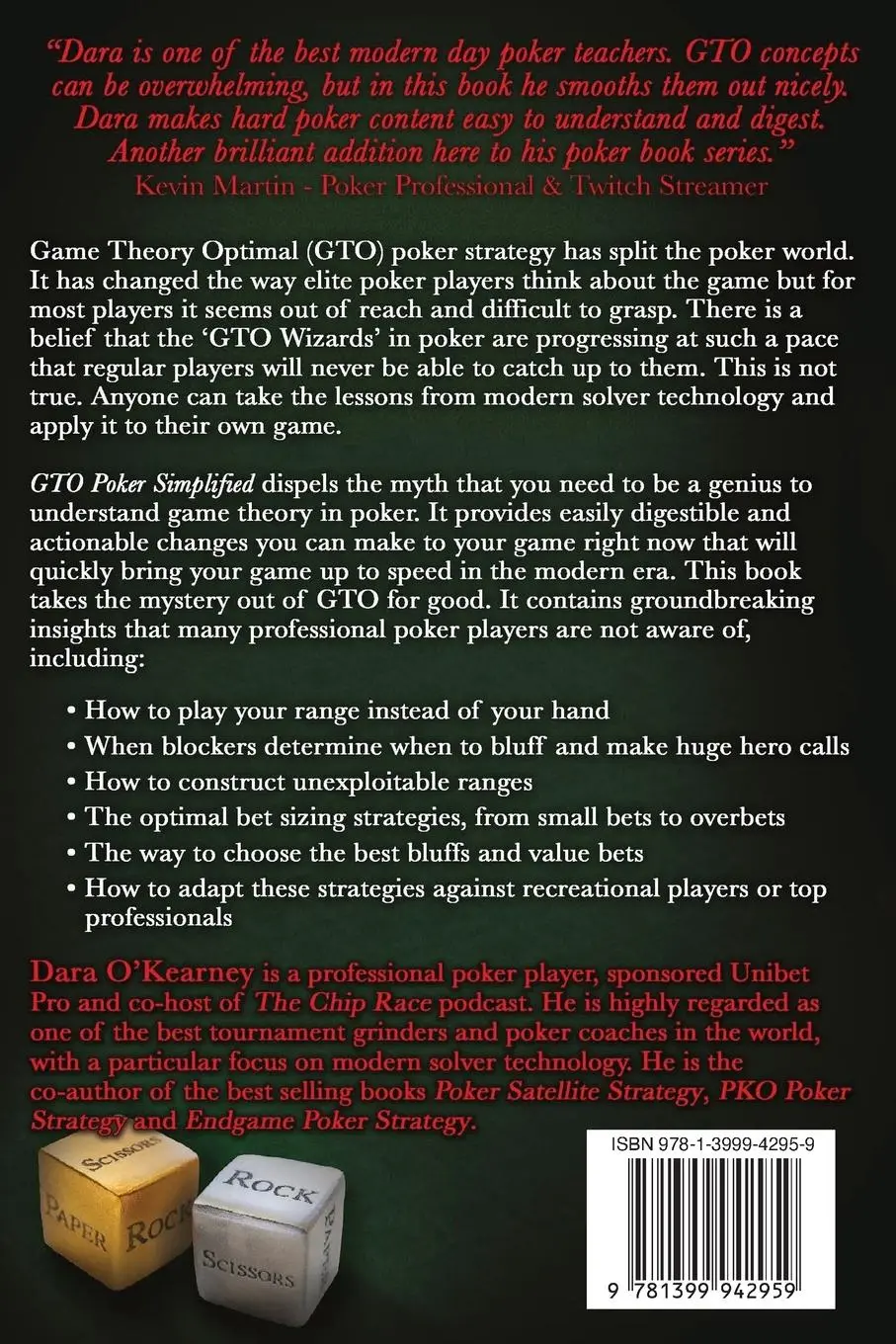 Rückseite: 9781399942959 | GTO Poker Simplified | Dara O'Kearney (u. a.) | Taschenbuch | Englisch