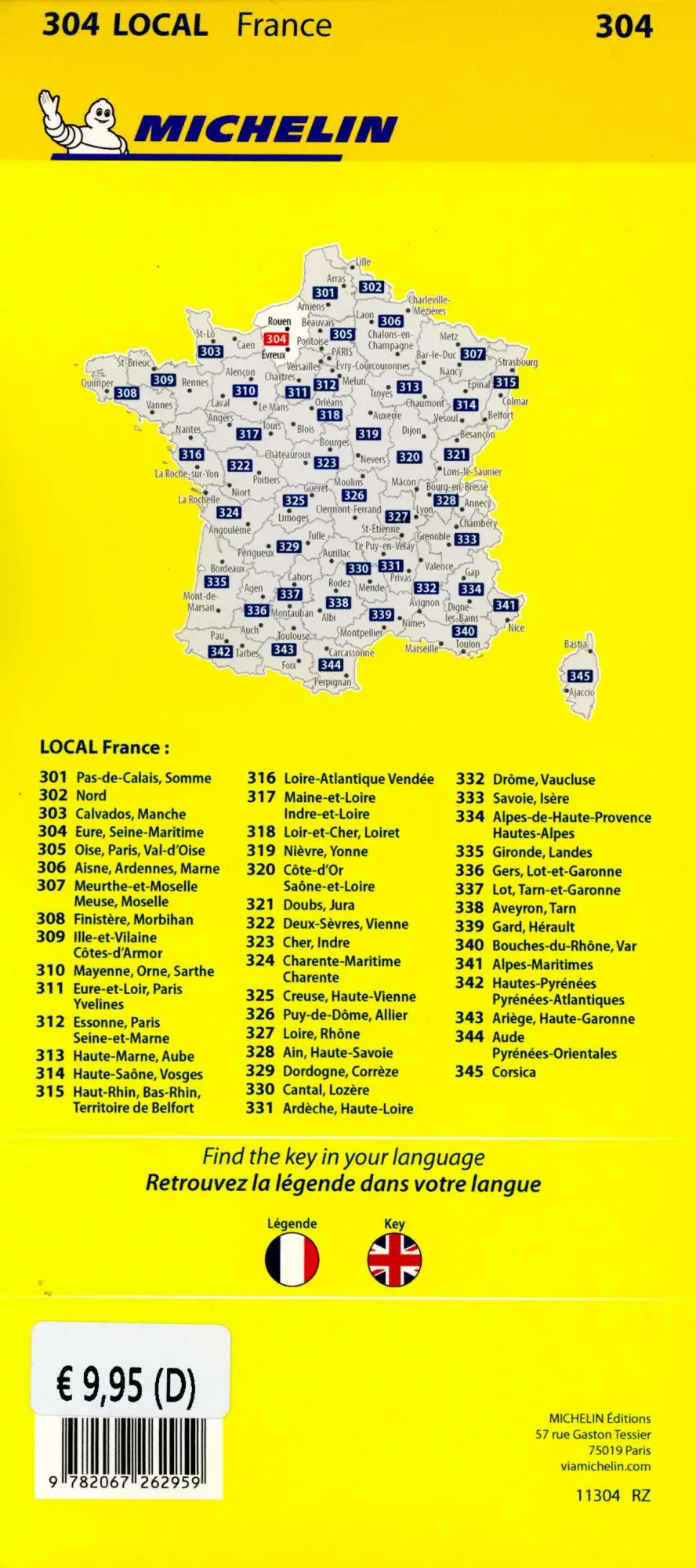 Bild: 9782067262959 | Michelin Normandie Ost | Straßen- und Tourismuskarte 1:150.000 | 1 S.