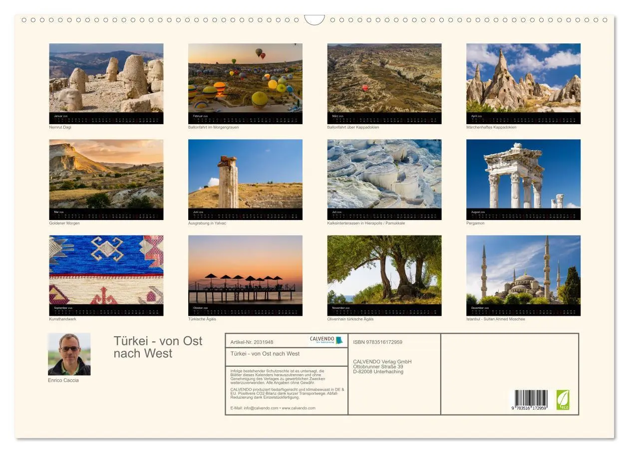 Bild: 9783516172959 | Türkei - von Ost nach West (Wandkalender 2026 DIN A2 quer),...