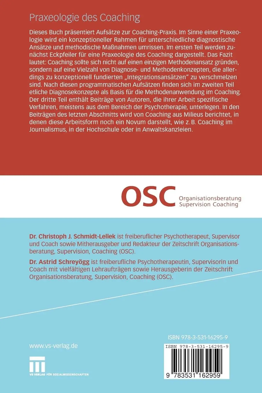 Rückseite: 9783531162959 | Praxeologie des Coaching | Astrid Schreyögg (u. a.) | Taschenbuch | vi