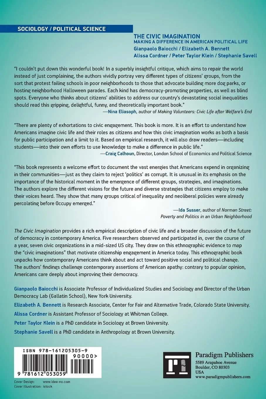 Rückseite: 9781612053059 | Civic Imagination | Making a Difference in American Political Life