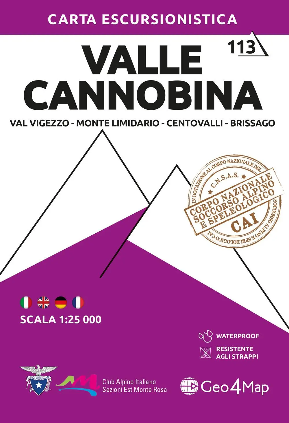 Cover: 9791281223059 | 113 Valle Cannobina | (Land-)Karte | Carta escursionistica 1 : 25 000