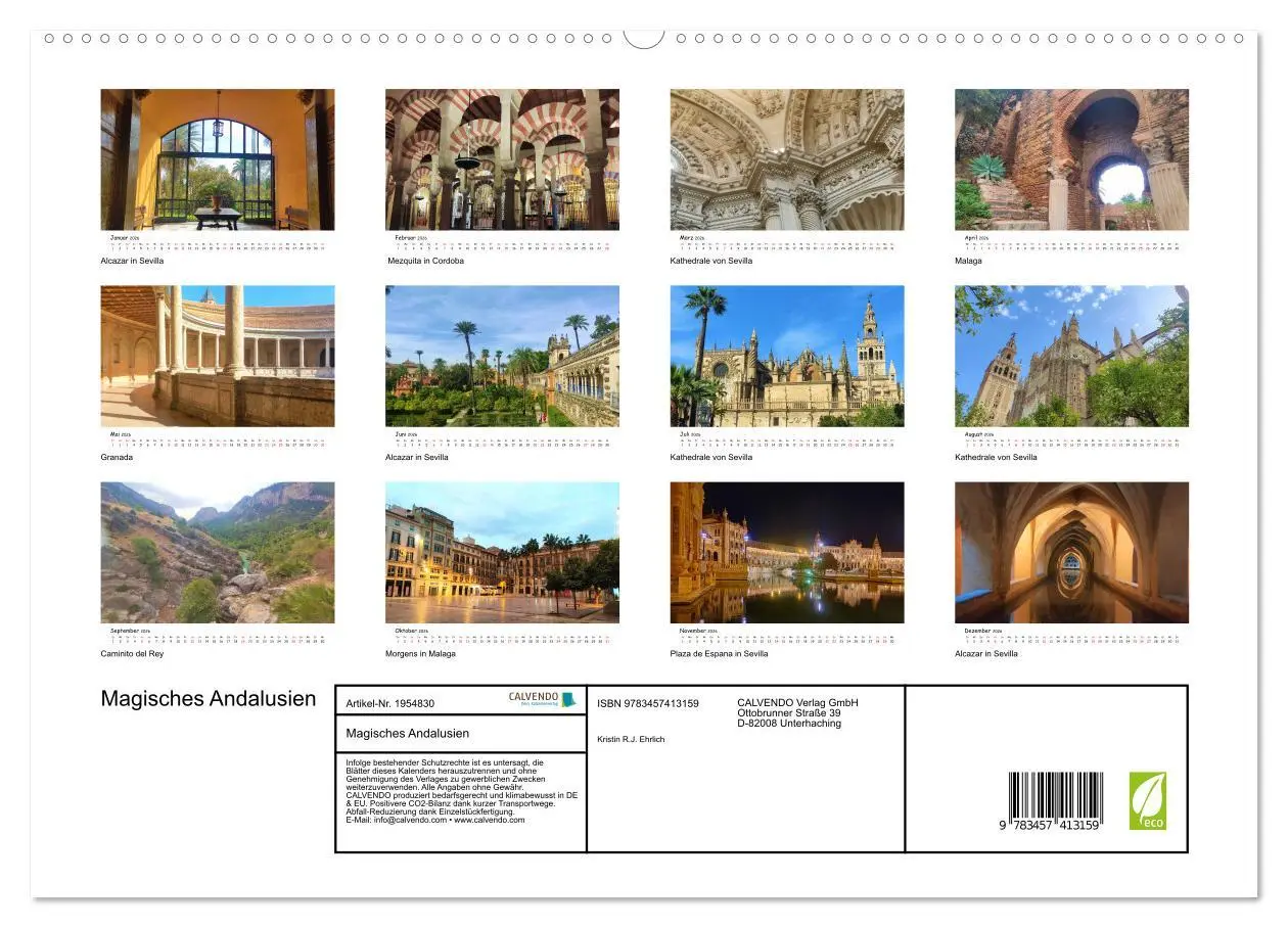 Bild: 9783457413159 | Magisches Andalusien (hochwertiger Premium Wandkalender 2026 DIN A2...