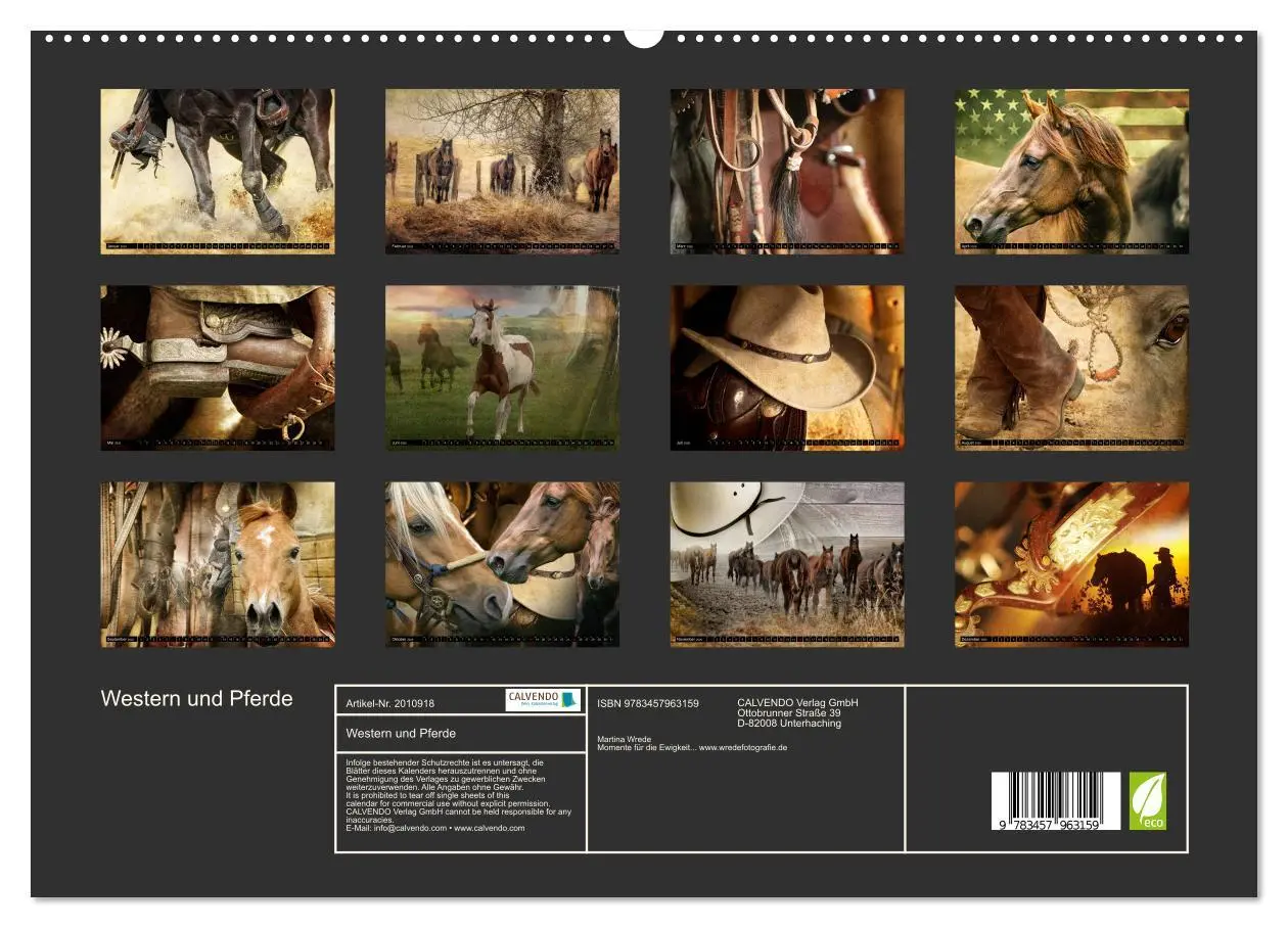 Bild: 9783457963159 | Western und Pferde (hochwertiger Premium Wandkalender 2026 DIN A2...