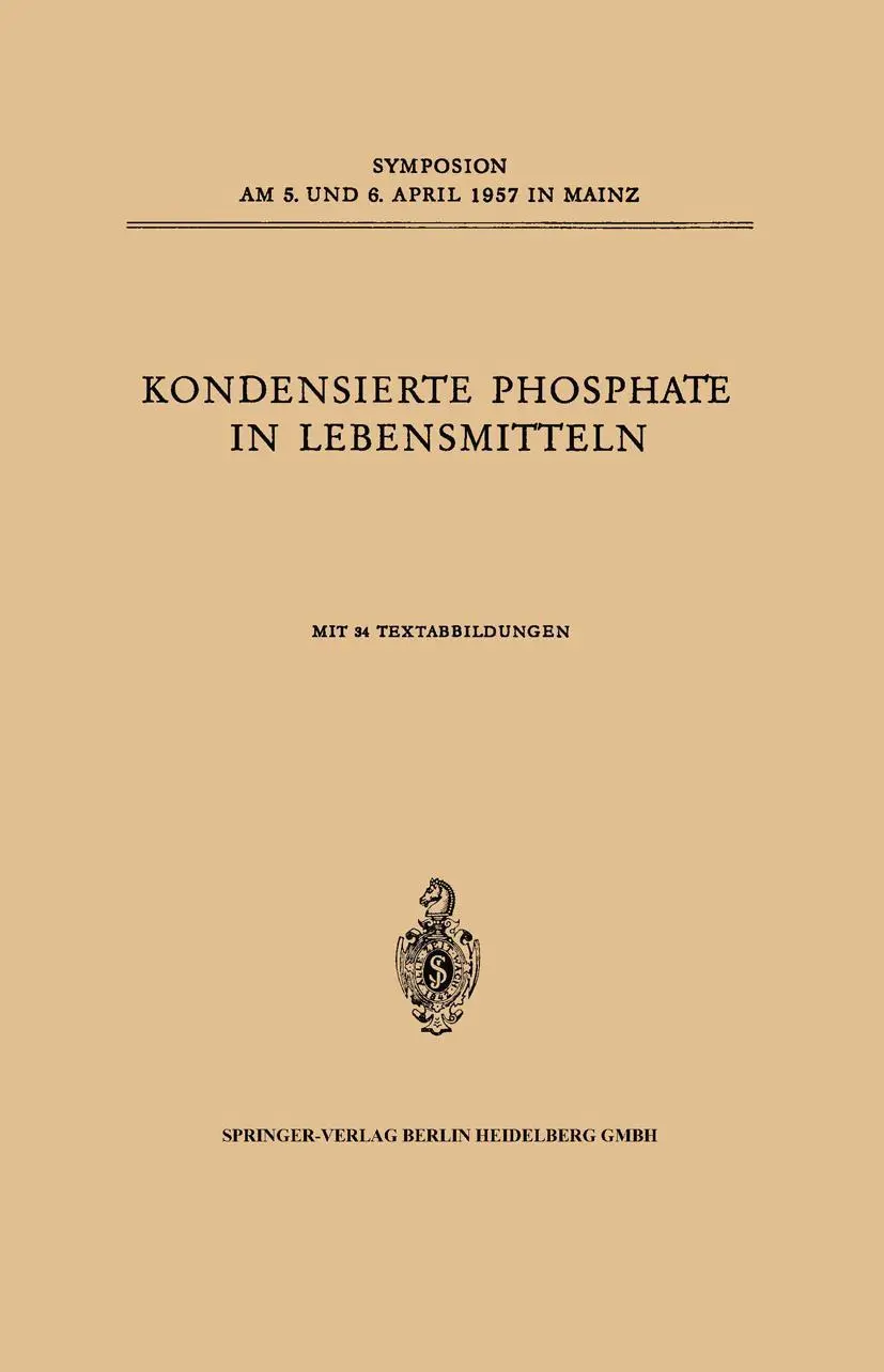 Cover: 9783540023159 | Kondensierte Phosphate in Lebensmitteln | K. Lang | Taschenbuch | iii