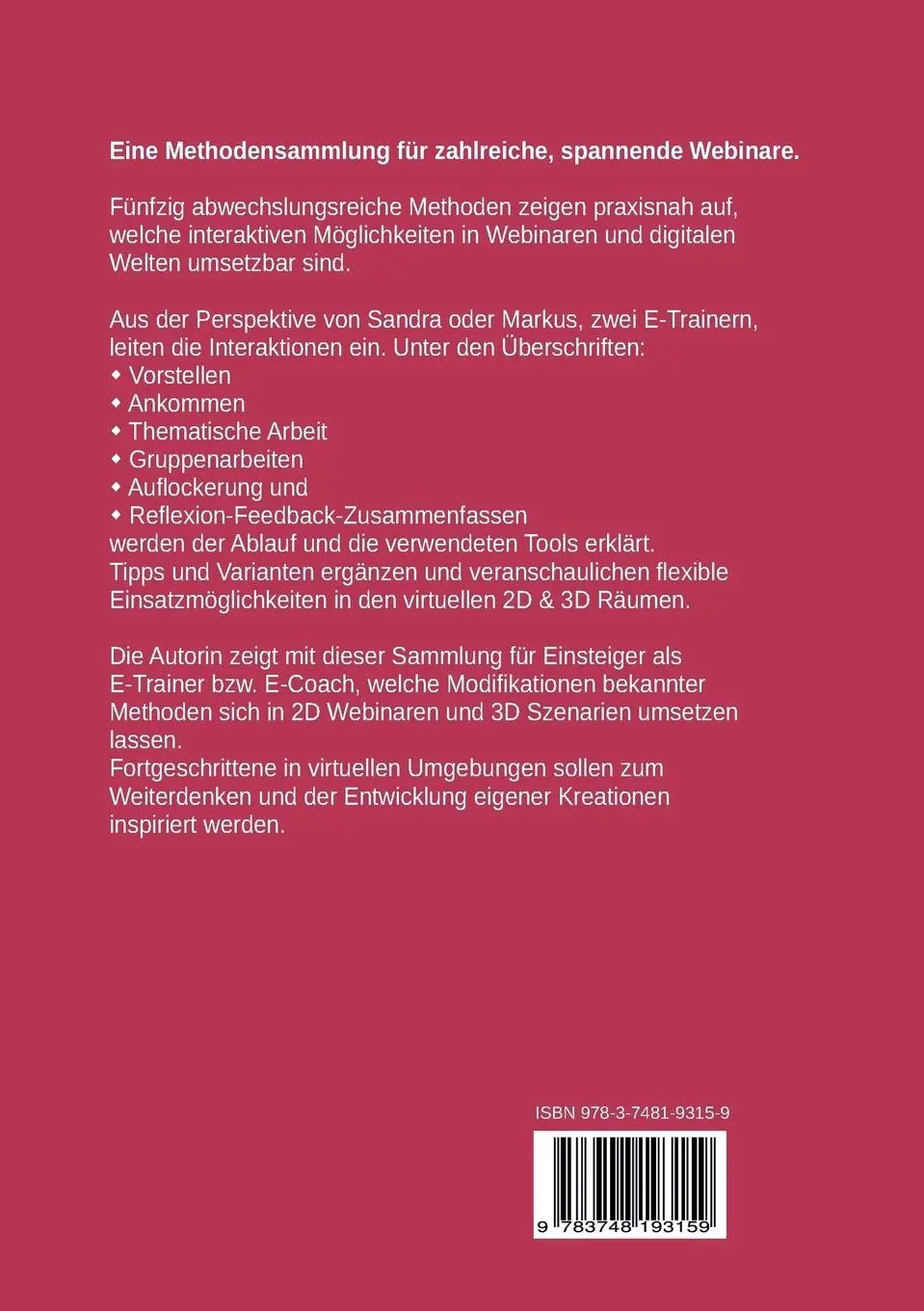 Rückseite: 9783748193159 | Webinar Methoden Koffer | Anja Röck | Taschenbuch | 164 S. | Deutsch