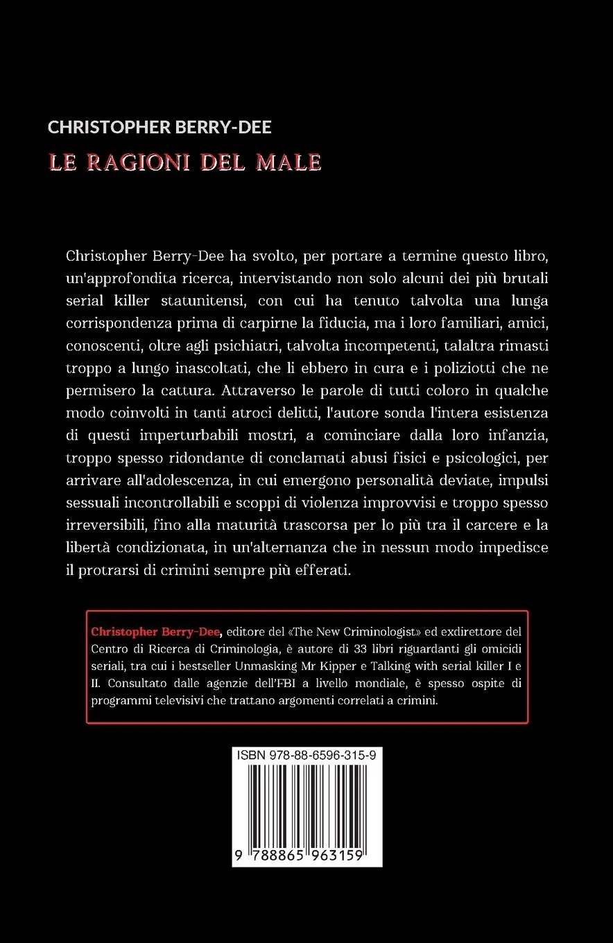Rückseite: 9788865963159 | RAGIONI DEL MALE. ALCUNI TRA I PIU' CELEBRI SERIAL KILL | Berry-Dee