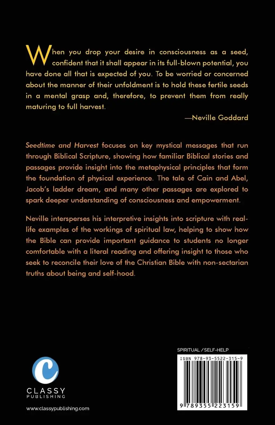 Rückseite: 9789355223159 | Seedtime and Harvest | Neville Goddard | Taschenbuch | Englisch | 2023