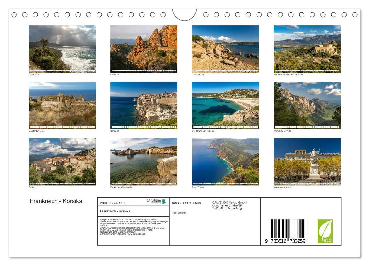 Bild: 9783516733259 | Frankreich - Korsika (Wandkalender 2026 DIN A4 quer), CALVENDO...