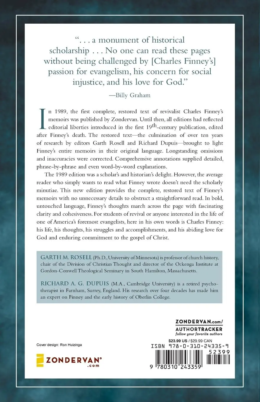 Rückseite: 9780310243359 | The Original Memoirs of Charles G. Finney | Charles Grandison Finney