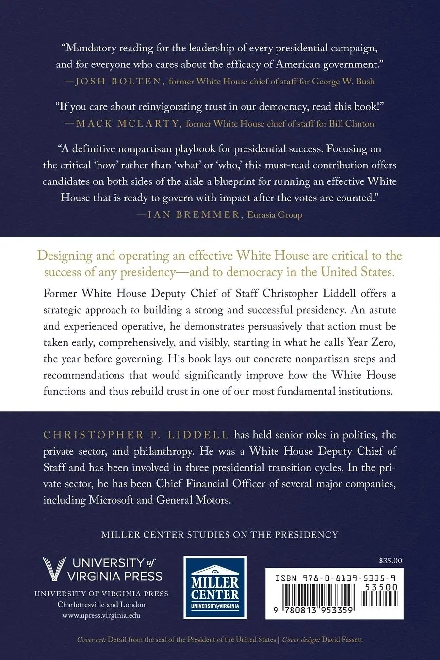Rückseite: 9780813953359 | Year Zero | The Five-Year Presidency | Christopher P Liddell | Buch