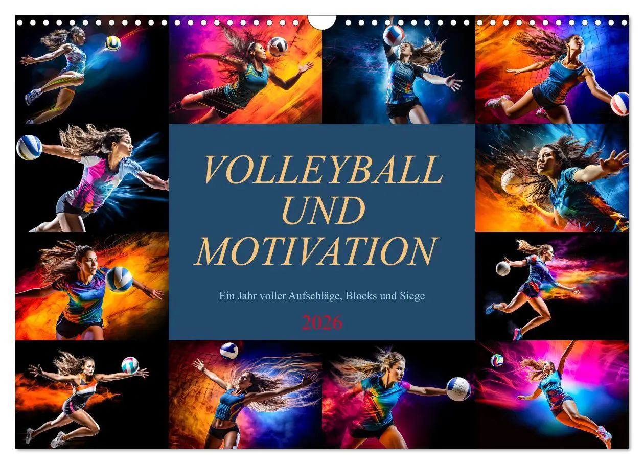 Cover: 9783457493359 | Volleyball und Motivation (Wandkalender 2026 DIN A3 quer), CALVENDO...