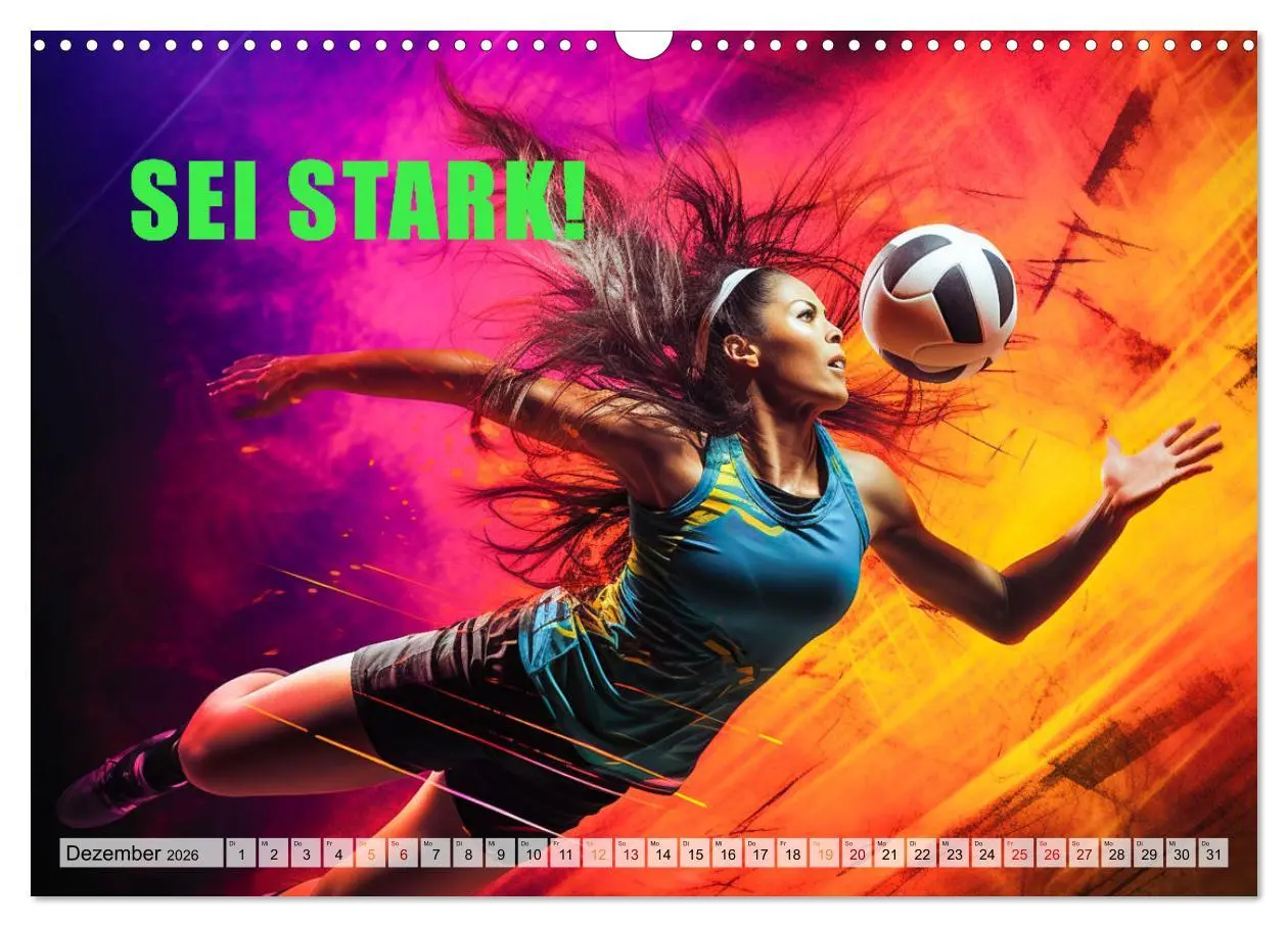 Bild: 9783457493359 | Volleyball und Motivation (Wandkalender 2026 DIN A3 quer), CALVENDO...