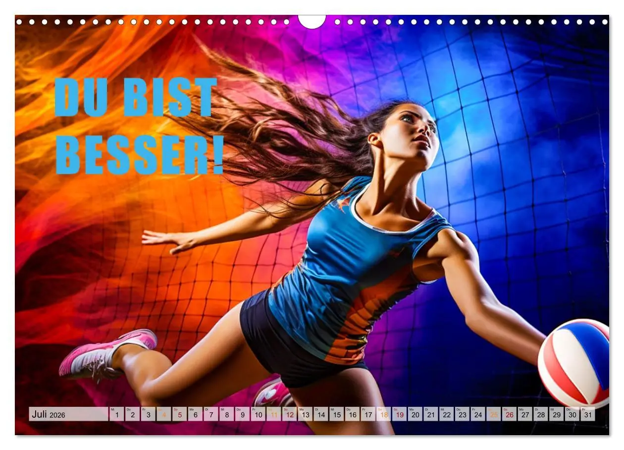Bild: 9783457493359 | Volleyball und Motivation (Wandkalender 2026 DIN A3 quer), CALVENDO...