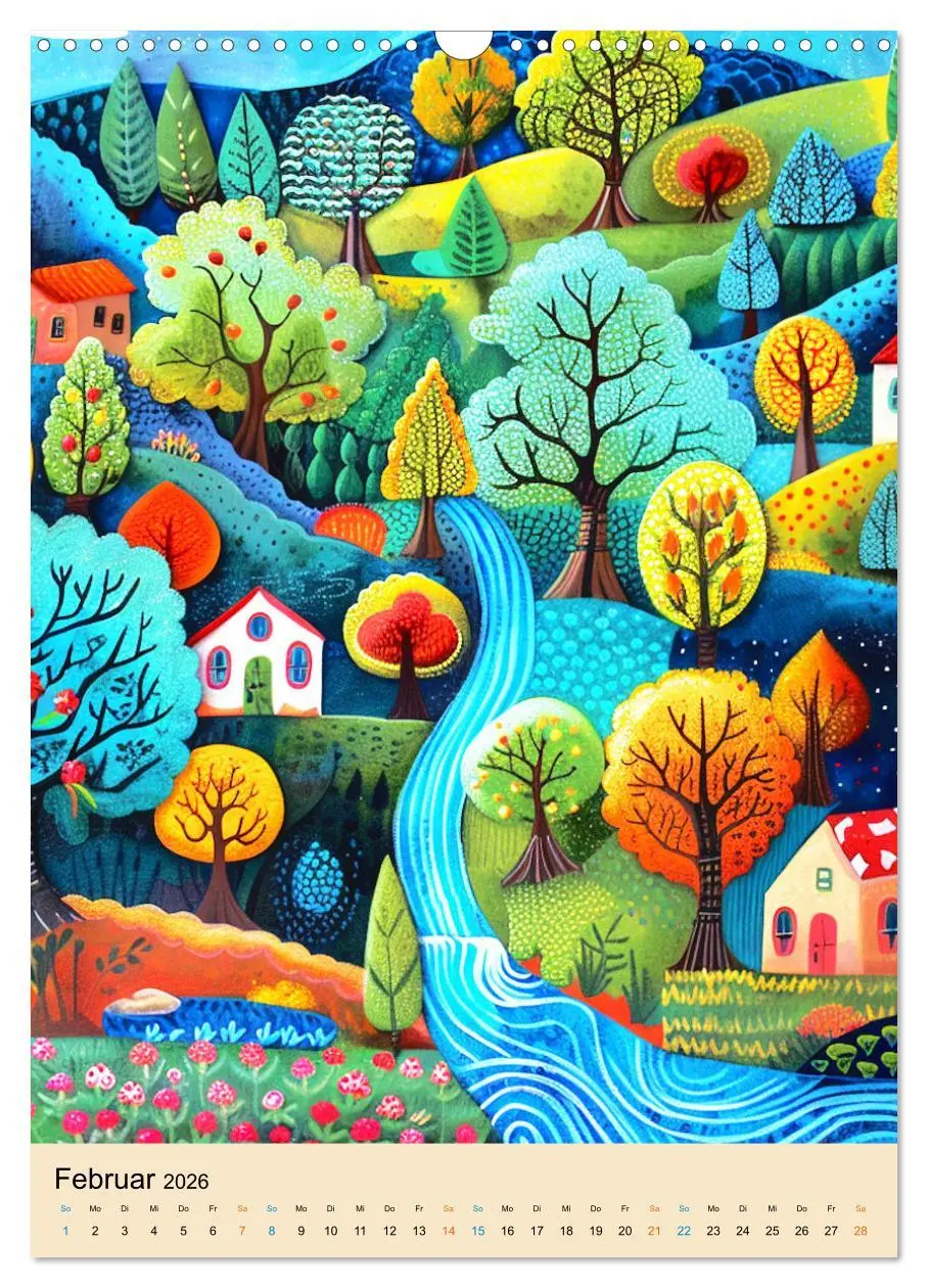 Bild: 9783516273359 | Bunte naive reise (Wandkalender 2026 DIN A3 hoch), CALVENDO...